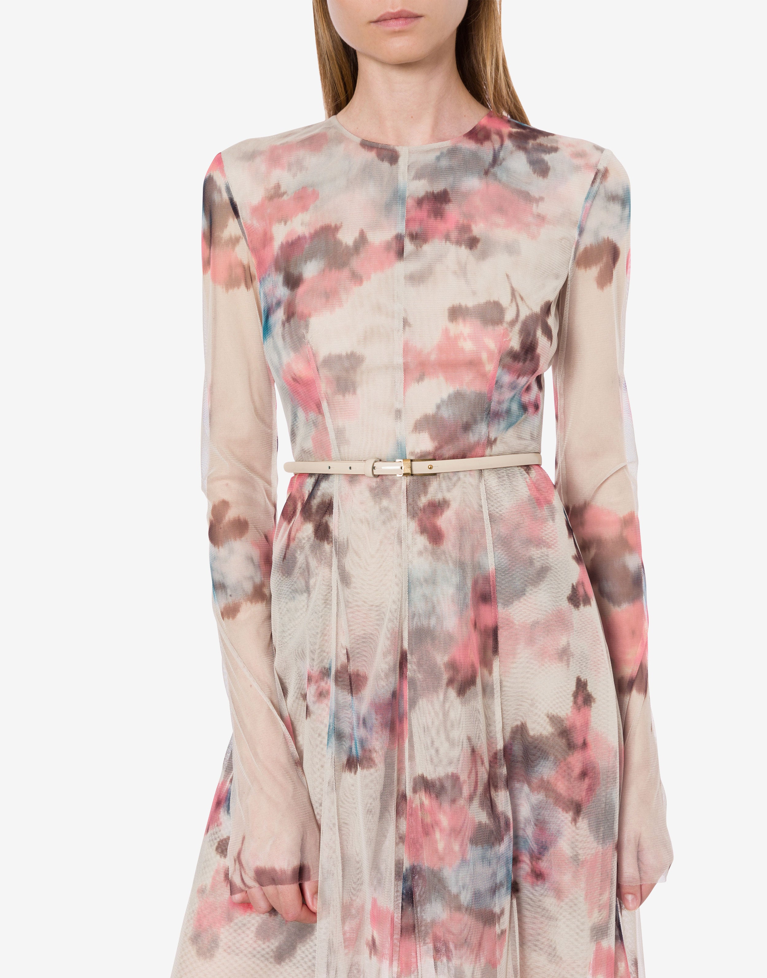 Abito lungo in tulle con stampa fiori、mySite、aoinhome