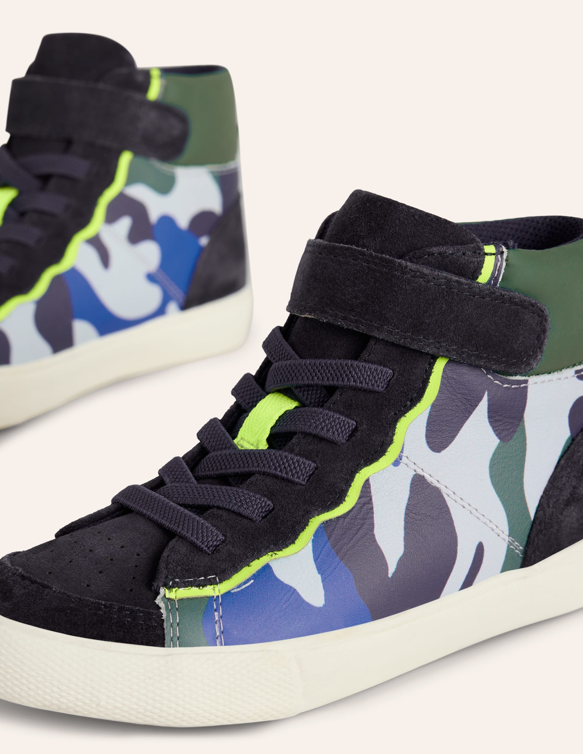  Leather High Tops-Kingfisher Blue Camo、mySite、ashleygrahame