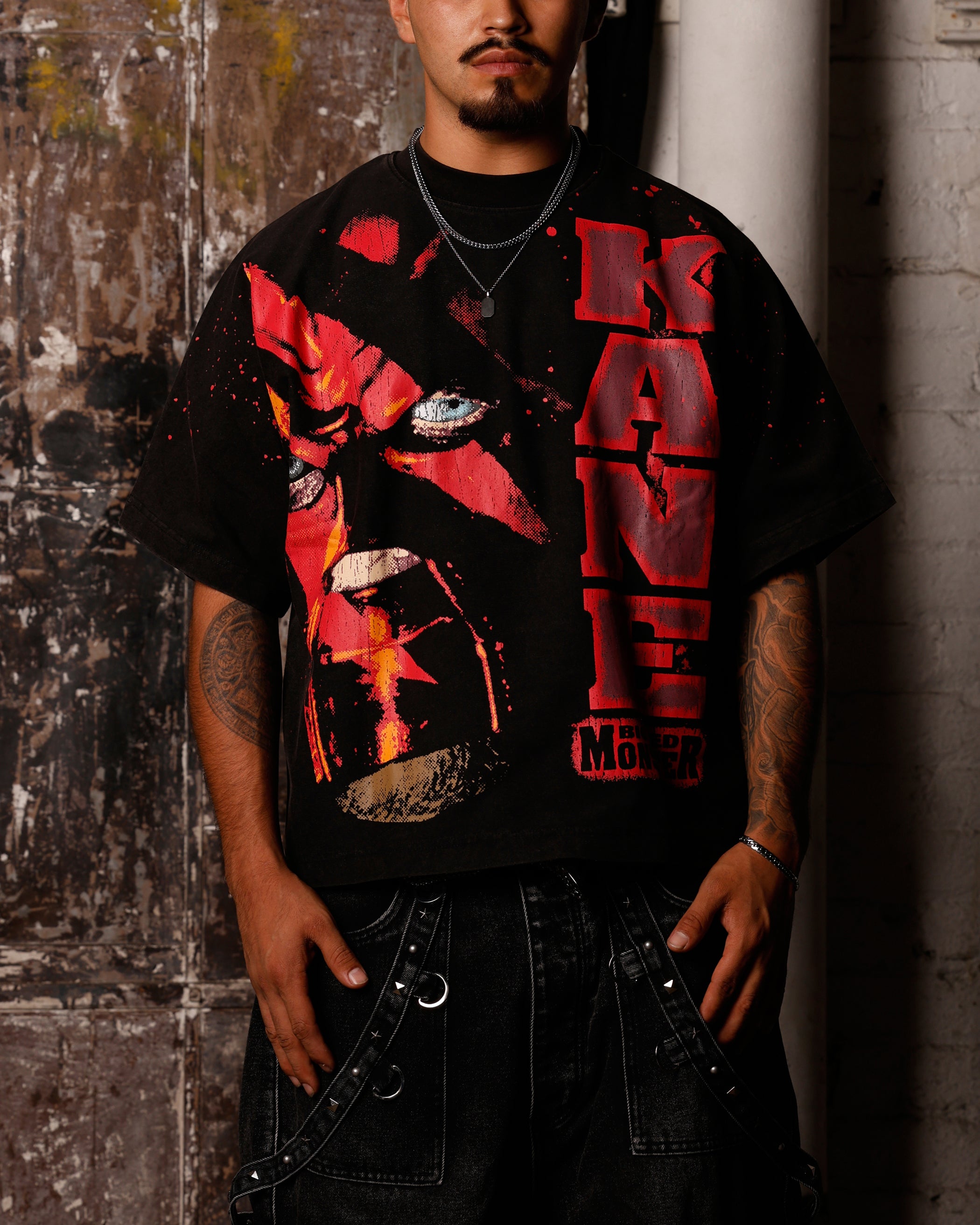 Loiter X WWE Kane Vintage T-Shirt Vintage Black、mySite、zt4zffjzw