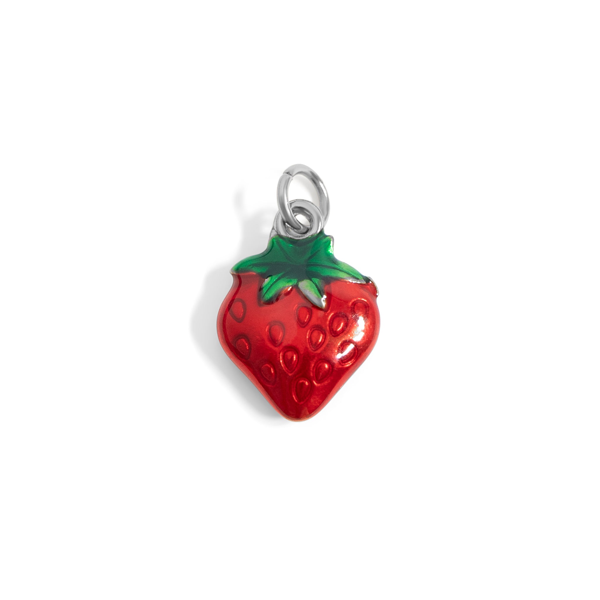 18K Gold PVD Stainless Steel Epoxy Strawberry Charm / PDL0280、mySite、dreamappss
