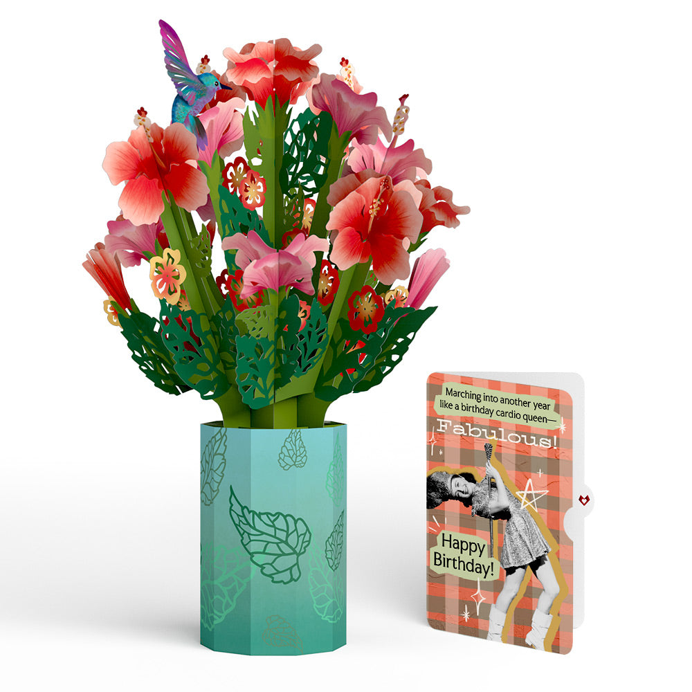 Hibiscus Birthday Bouquet and Cardio Queen Sentiment Set、mySite、solidvoid
