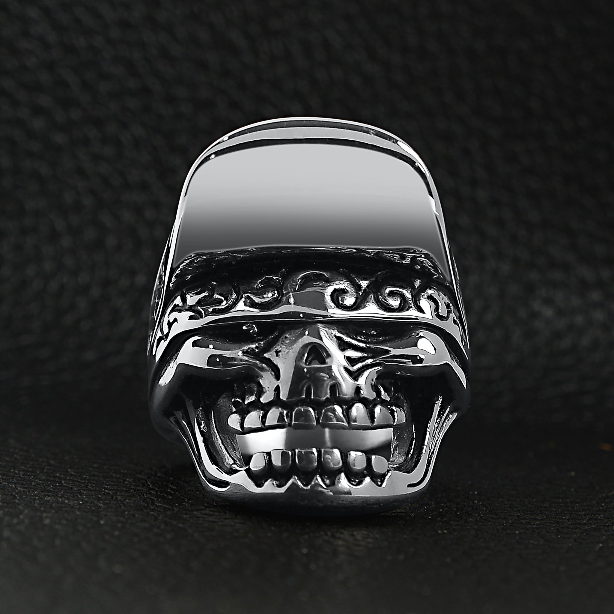 Stainless Steel Trucker Hat Skull Ring / SCR4038、mySite、dreamappss