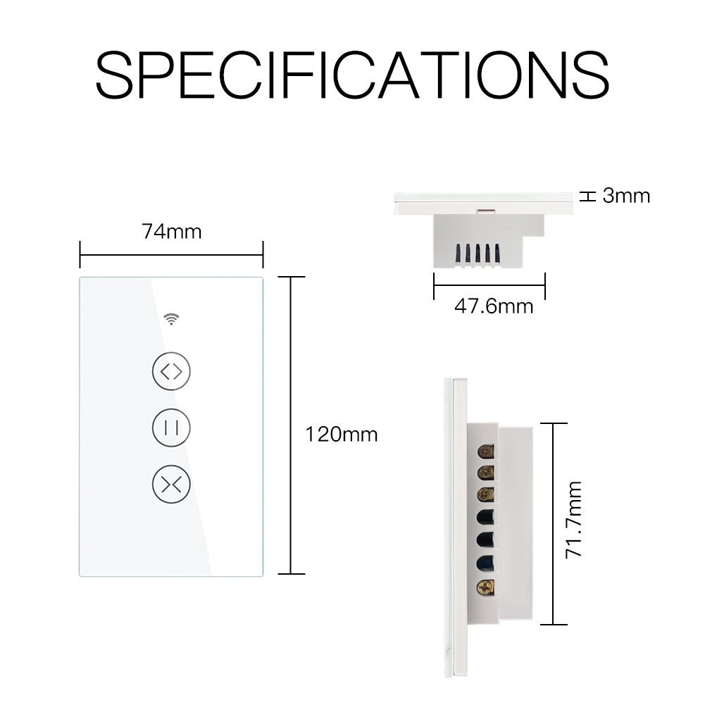 ZigBee RF433 Smart Curtain Blinds Shutter Touch Switch Multi-control Neutral Wire Required US、mySite、fannypackpong