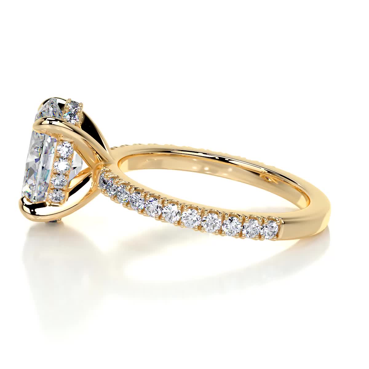 Lucy Moissanite & Diamond Ring -18K Yellow Gold、mySite、hinf8tx79