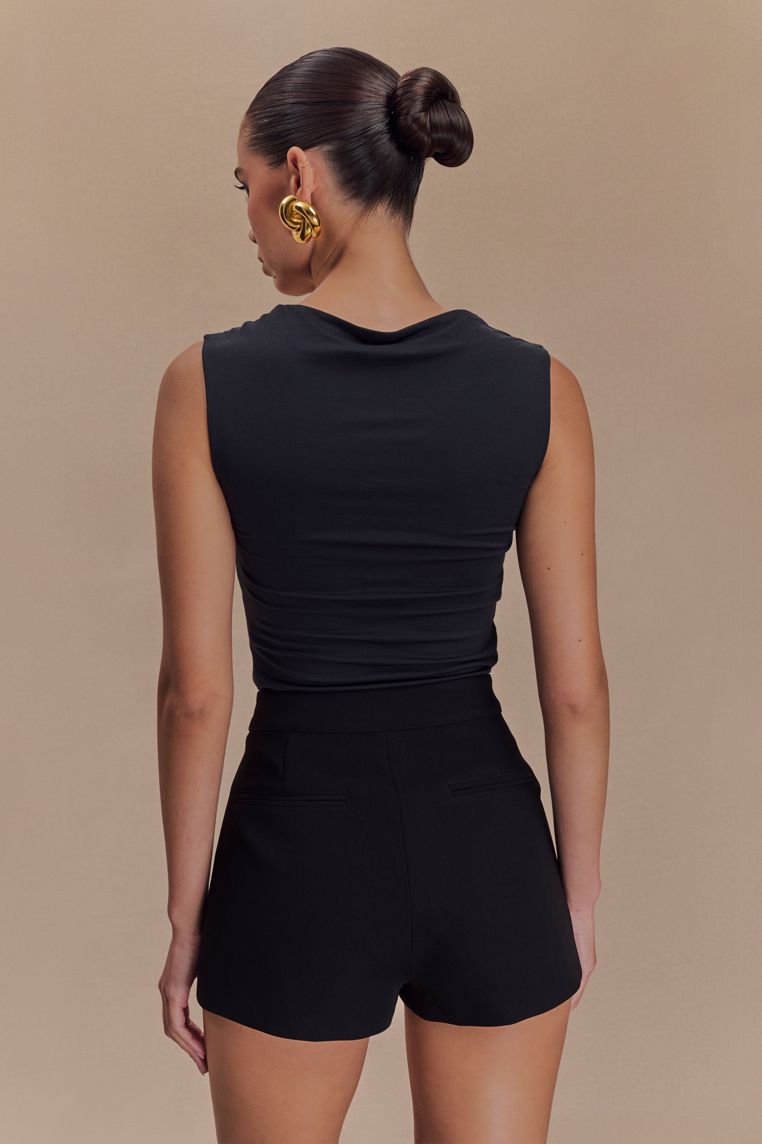 Tatianna Lace Trim Modal Top - Black、mySite、solidvoid