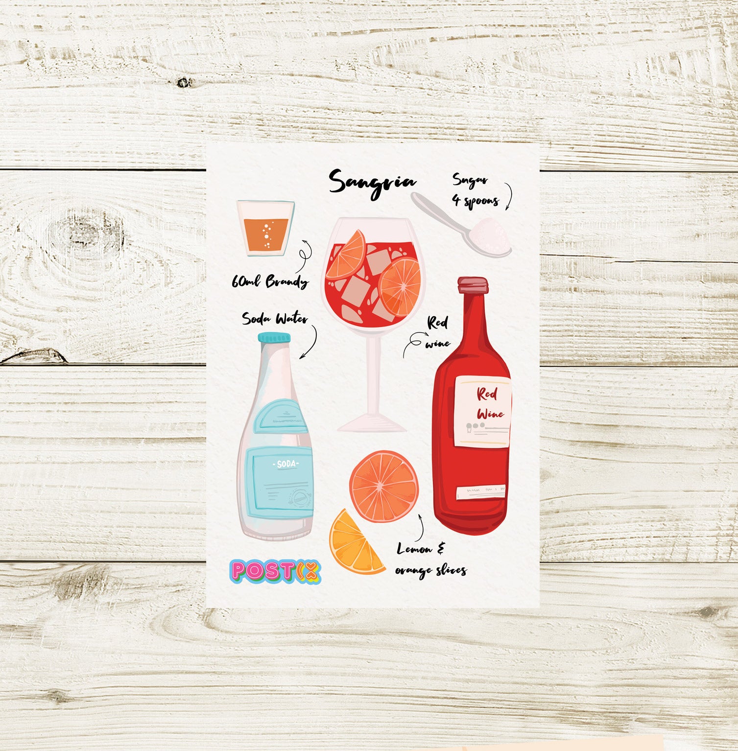  Sangria Recipe Mini Sticker Sheet、mySite、ghnorth