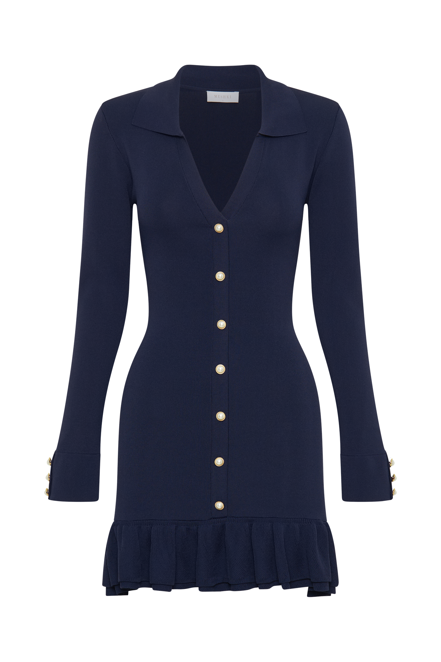 Pareesa Frill Mini Dress - Navy、mySite、solidvoid