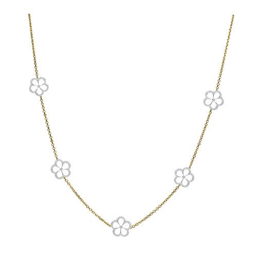 Gumuchian G. Boutique 18k Two Tone Gold Diamond Daisy Necklace、mySite、hinf8tx79