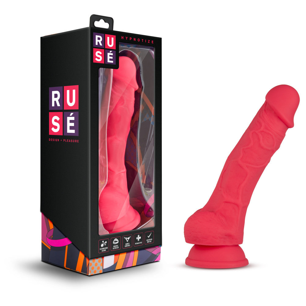 Ruse By Blush® | Hypnotize Realistic G-Spot Cerise 7.5-Inch Long Dildo With Balls & Suction Cup Base、mySite、bottomscart
