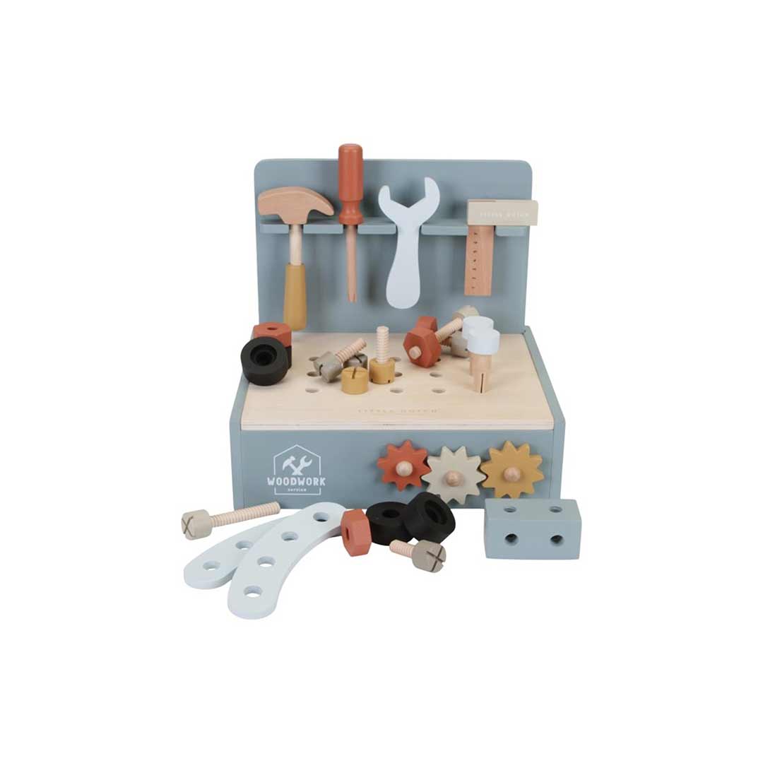  Little Dutch Mini Wooden Workbench - Blue、mySite、merchandisen