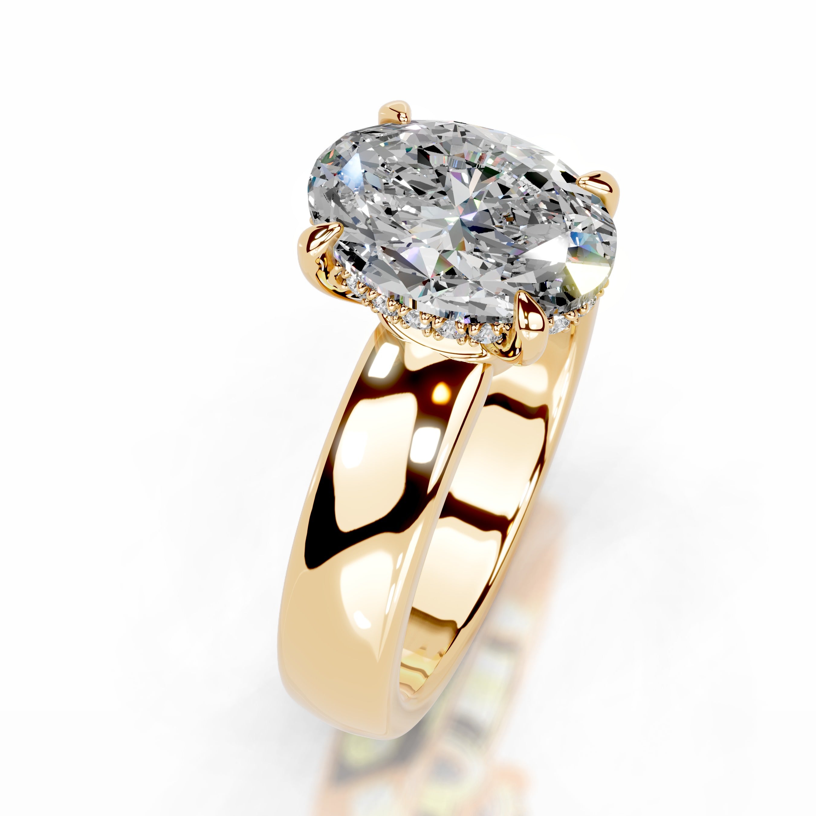Lux Moissanite & Diamond Ring - 18K Yellow Gold、mySite、hinf8tx79