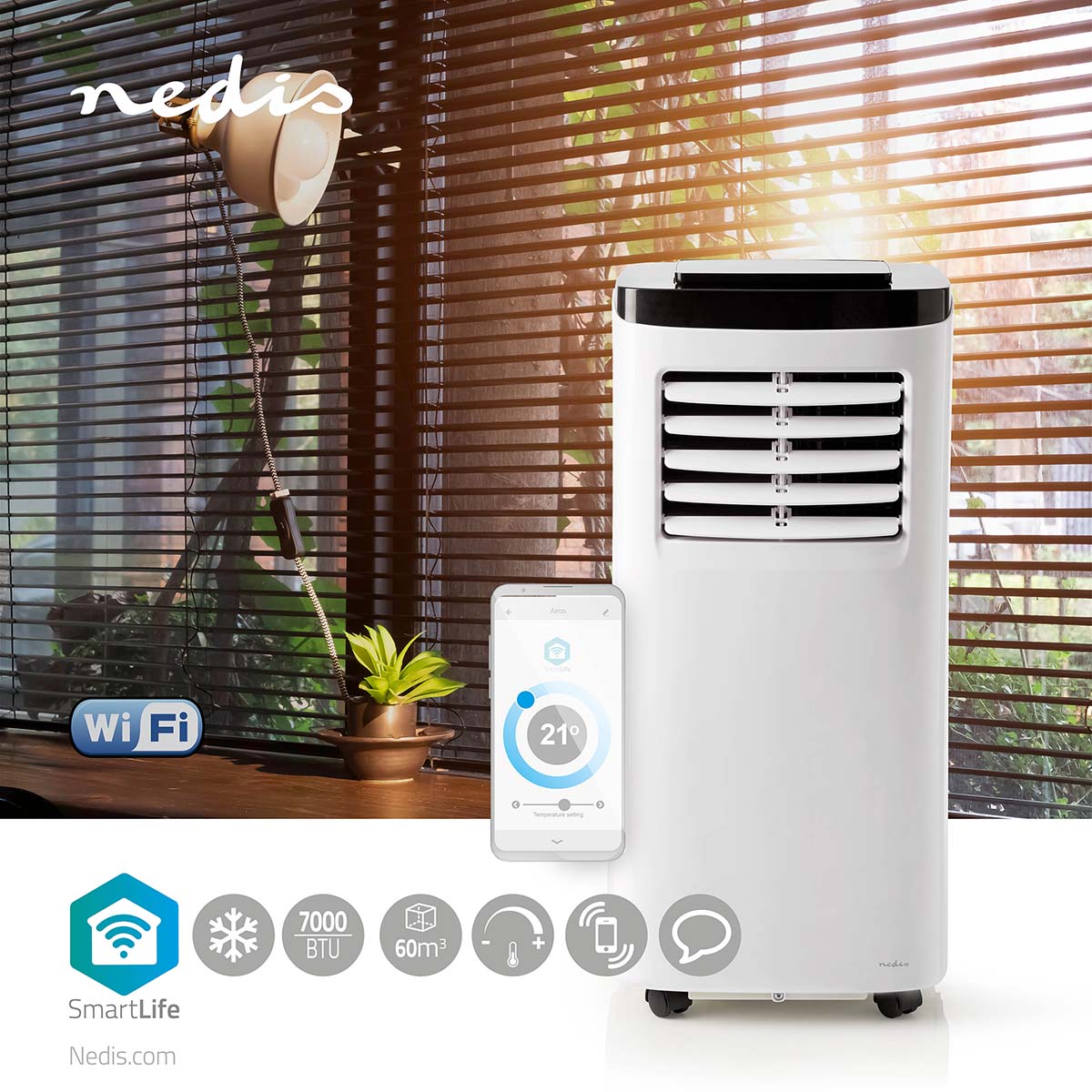 Nedis SmartLife Ar Condicionado 3 em 1 - 7000 BTU Wifi、mySite、fannypackpong