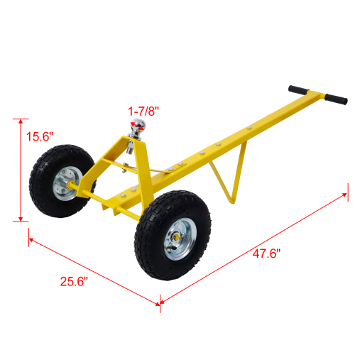 Trailer Dolly with Pneumatic Tires - 600 Lb. Maximum Tongue Weight Capacity,Yellow color、、eastwooduniform