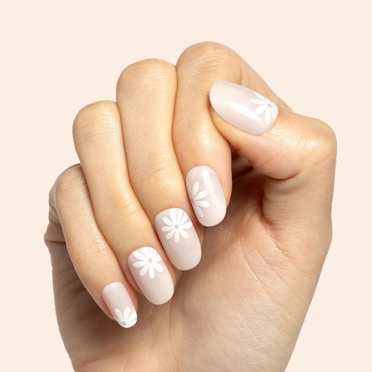 Daisy Pop - Tab Press-On | Short | Round - Part of Set、mySite、solidvoid