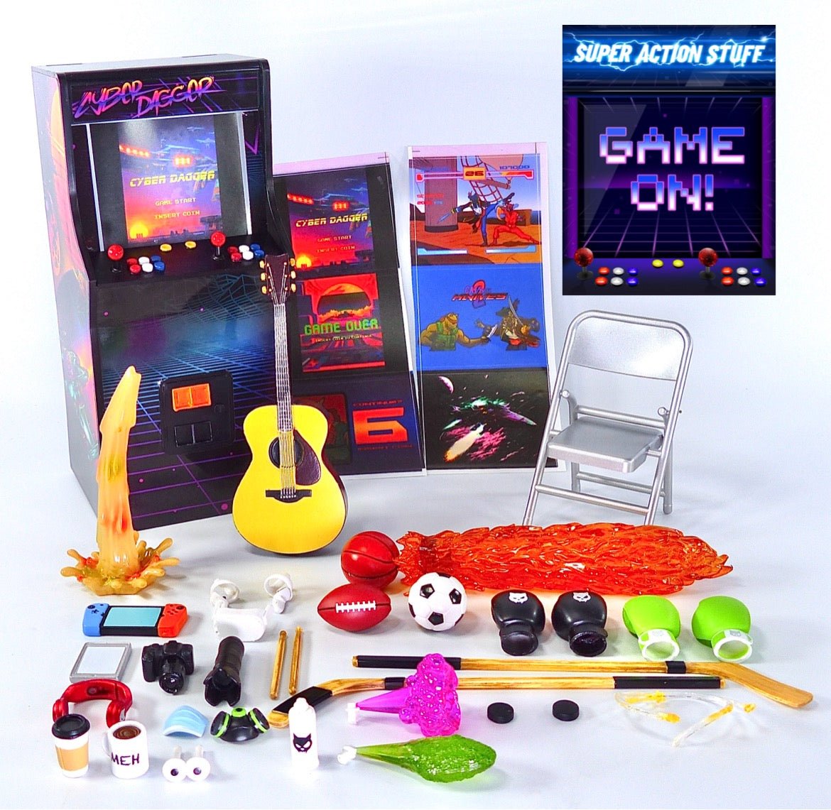 Super Action Stuff Action Figure Accessory Set (Set A: Cyber Dagger Arcade)、mySite、hgirdovlk