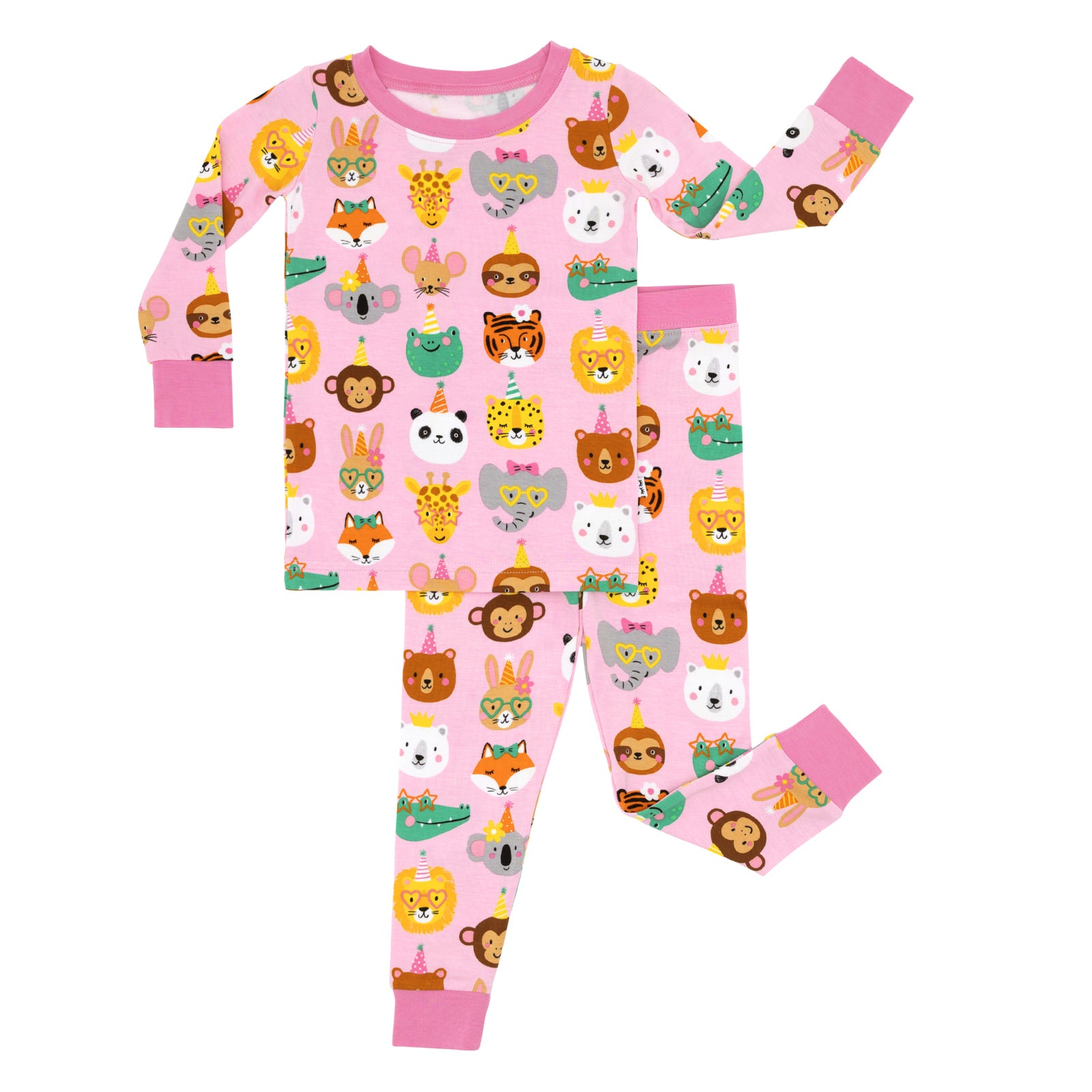 Pink Party Pals Two-Piece Pajama Set、mySite、g9winljtr