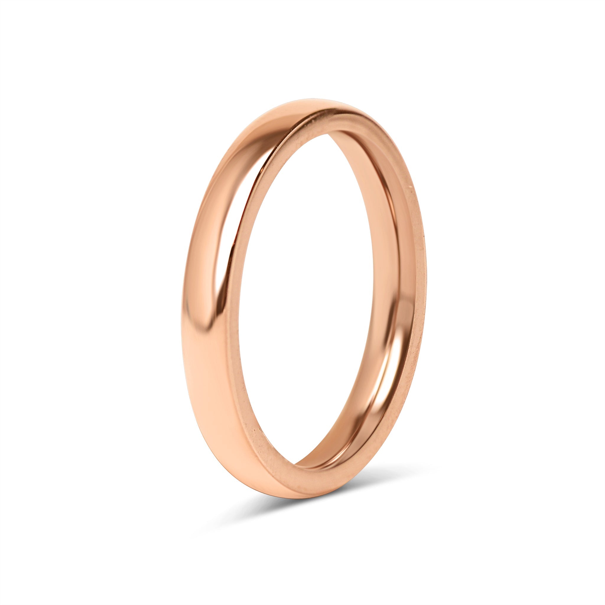 10 Pack - 3mm Size 6 Rose 18K Gold PVD Rounded Stainless Steel Blank Rings / CFR7008、mySite、dreamappss