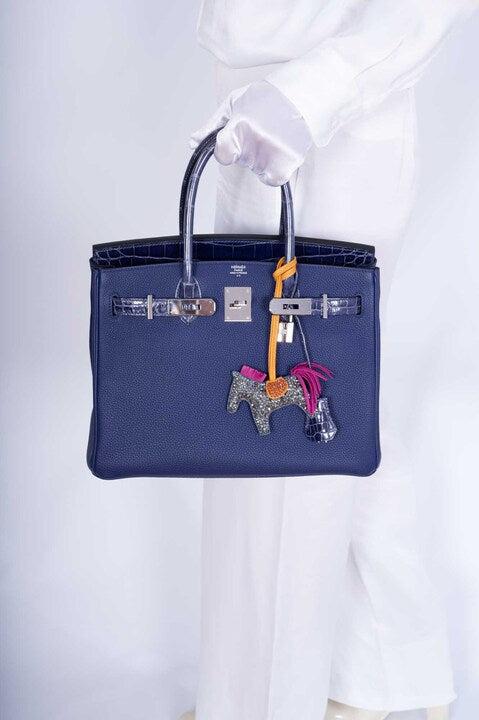 Hermès Touch Birkin 30 Bleu Encre Togo and Shiny Niloticus Crocodile Palladium Hardware、mySite、garminoutage.com