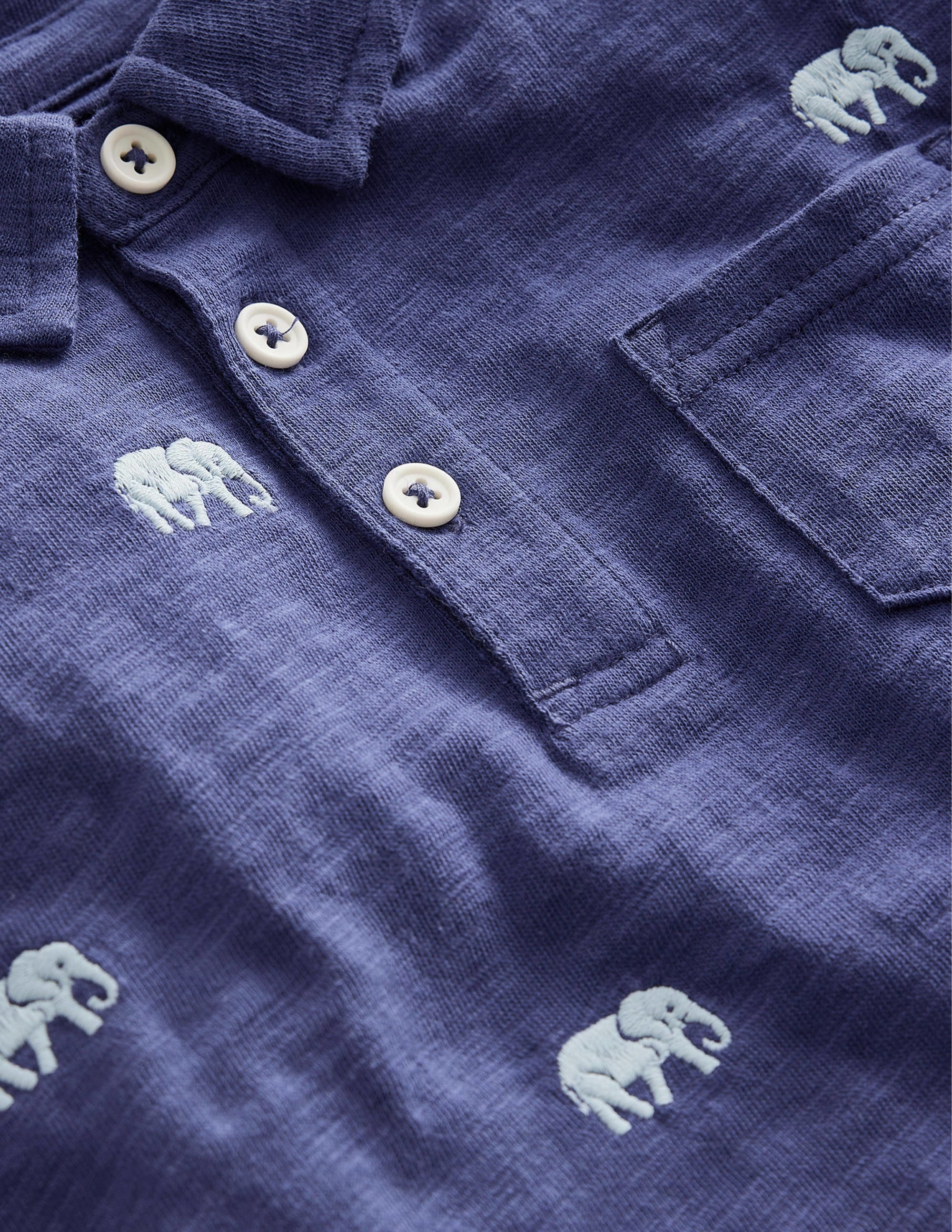  Embroidered Slubbed Polo Shirt-Starboard Elephants、mySite、ashleygrahame