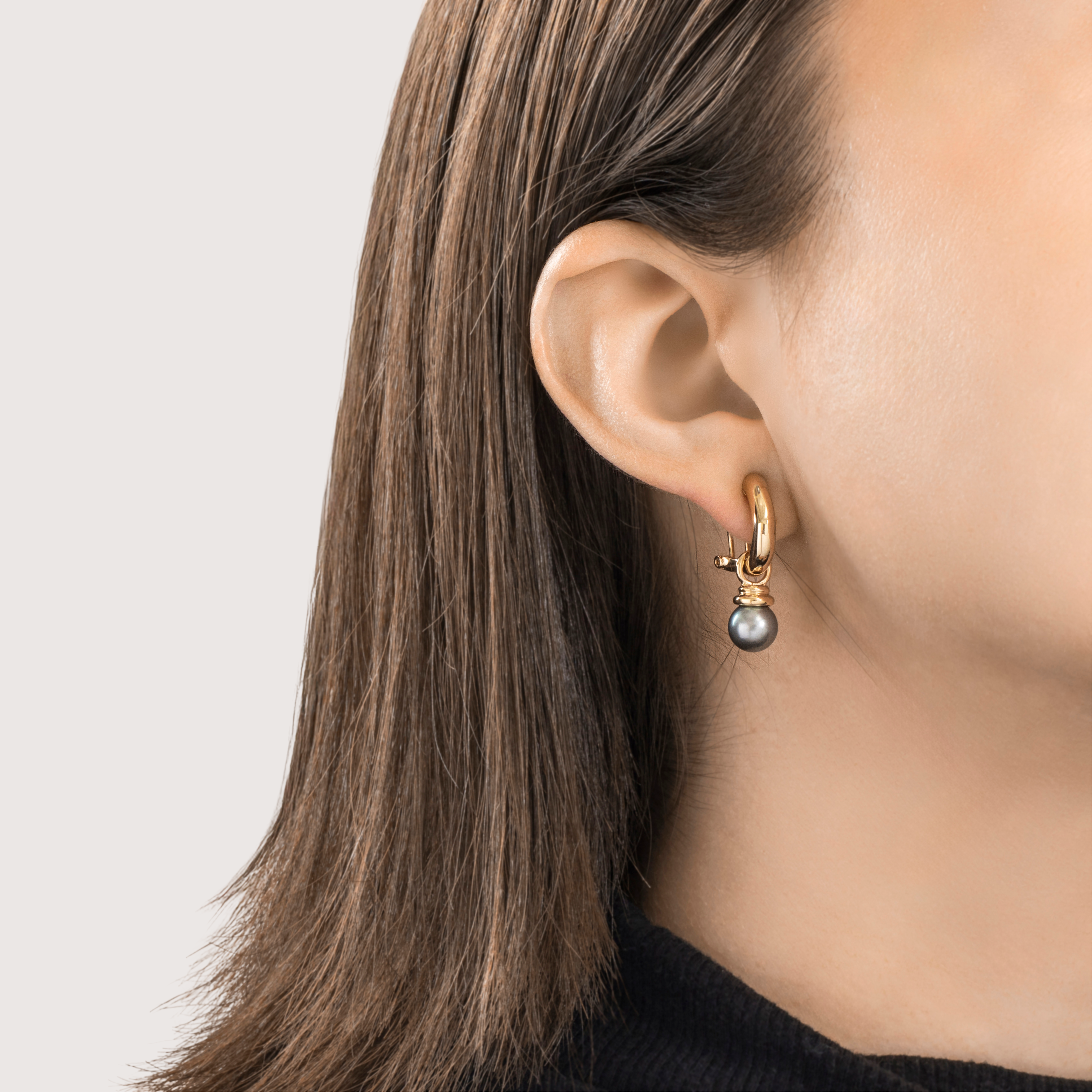 Vintage 14k Yellow Gold Tahitian Pearl Gleaming Elegance Dangle Earrings、mySite、hinf8tx79