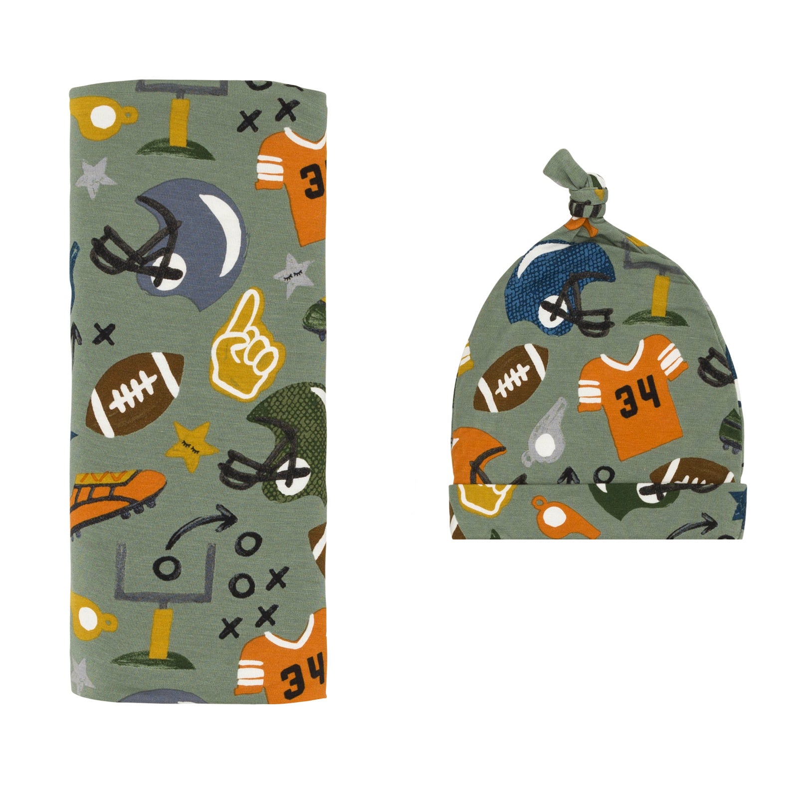 Touchdown Time Swaddle & Hat Set、mySite、g9winljtr