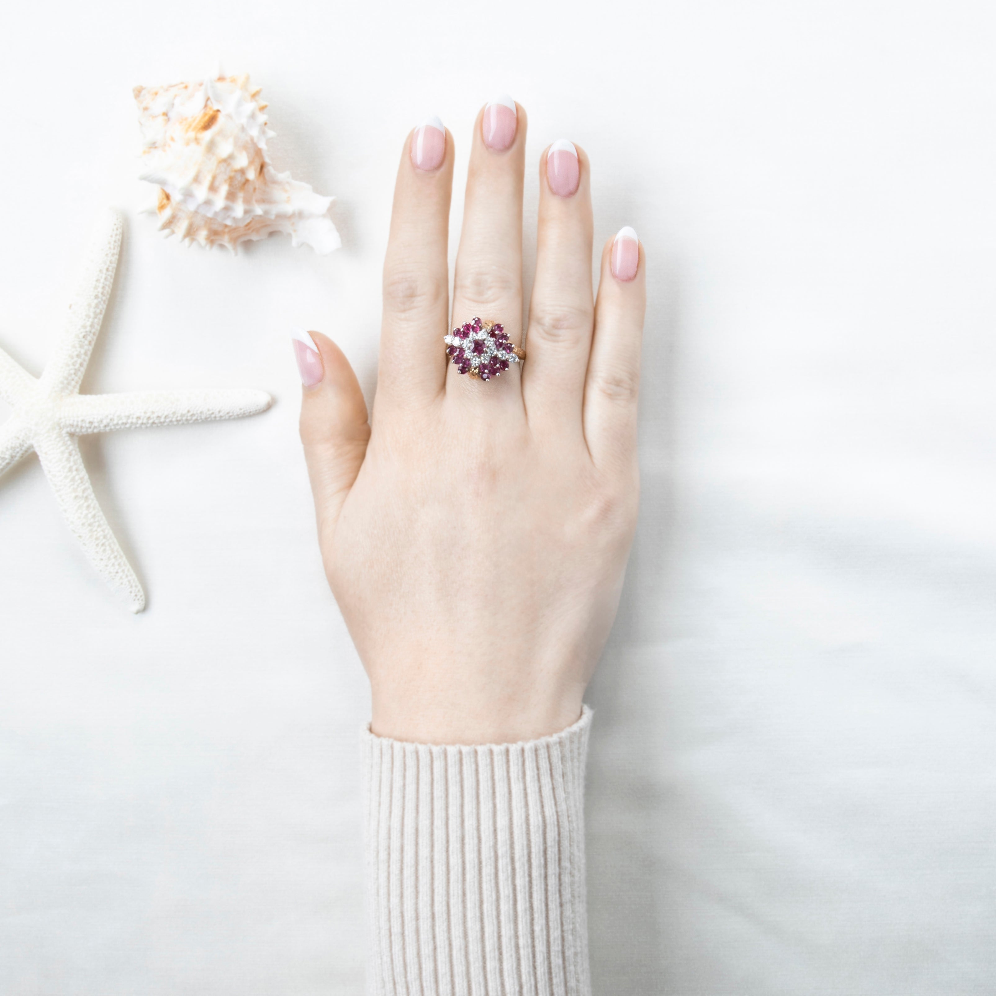 Vintage 14k Yellow & White Gold 2cttw Ruby Diamond Intricate Cocktail Ring、mySite、hinf8tx79