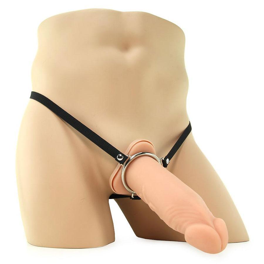 Silicone Penis Extension Sleeve 8 Inch Tan Hollow Strap On X-Tensions、mySite、bottomscart