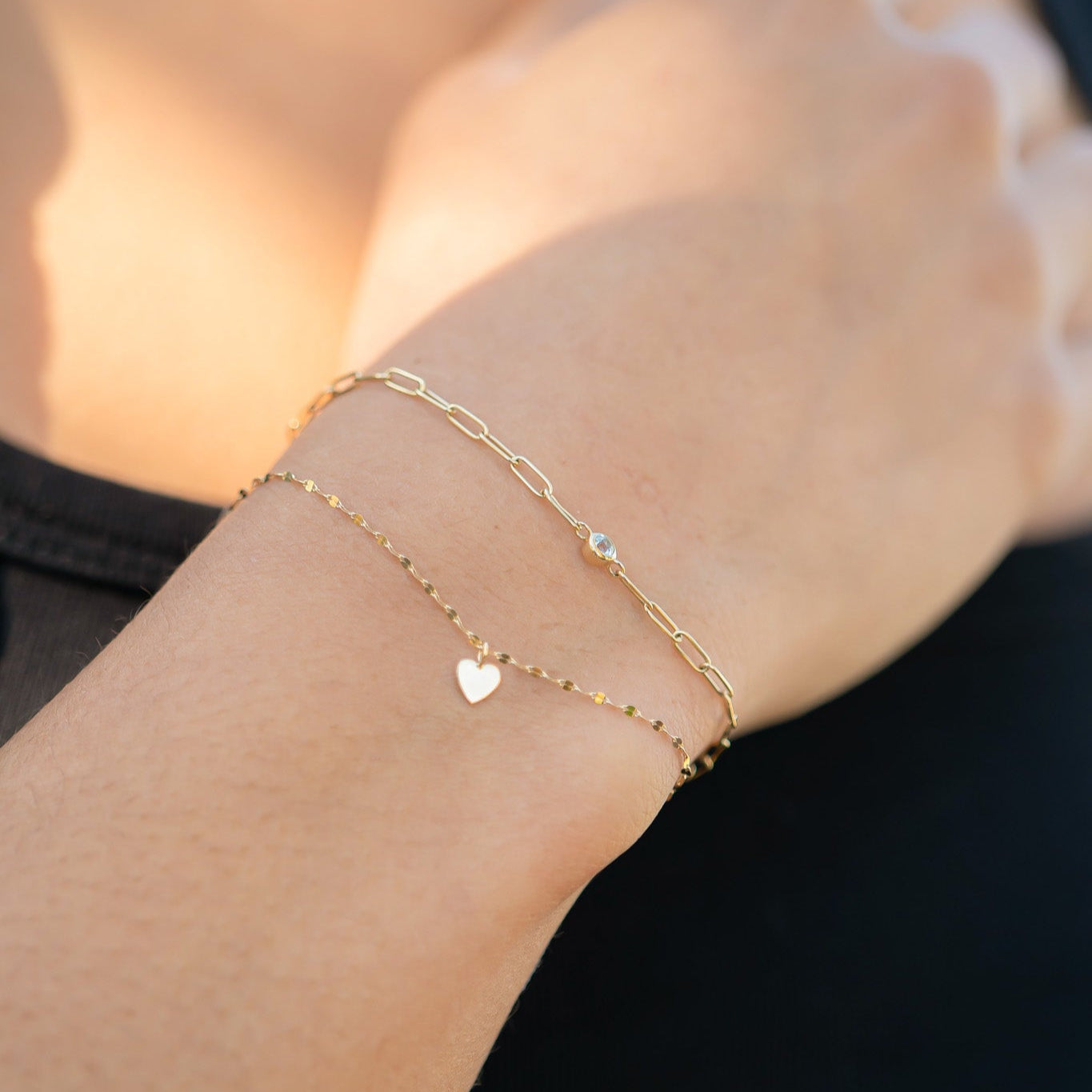 Permanent Jewelry 14K Solid Gold Heart Charm / PMJ1002、mySite、dreamappss