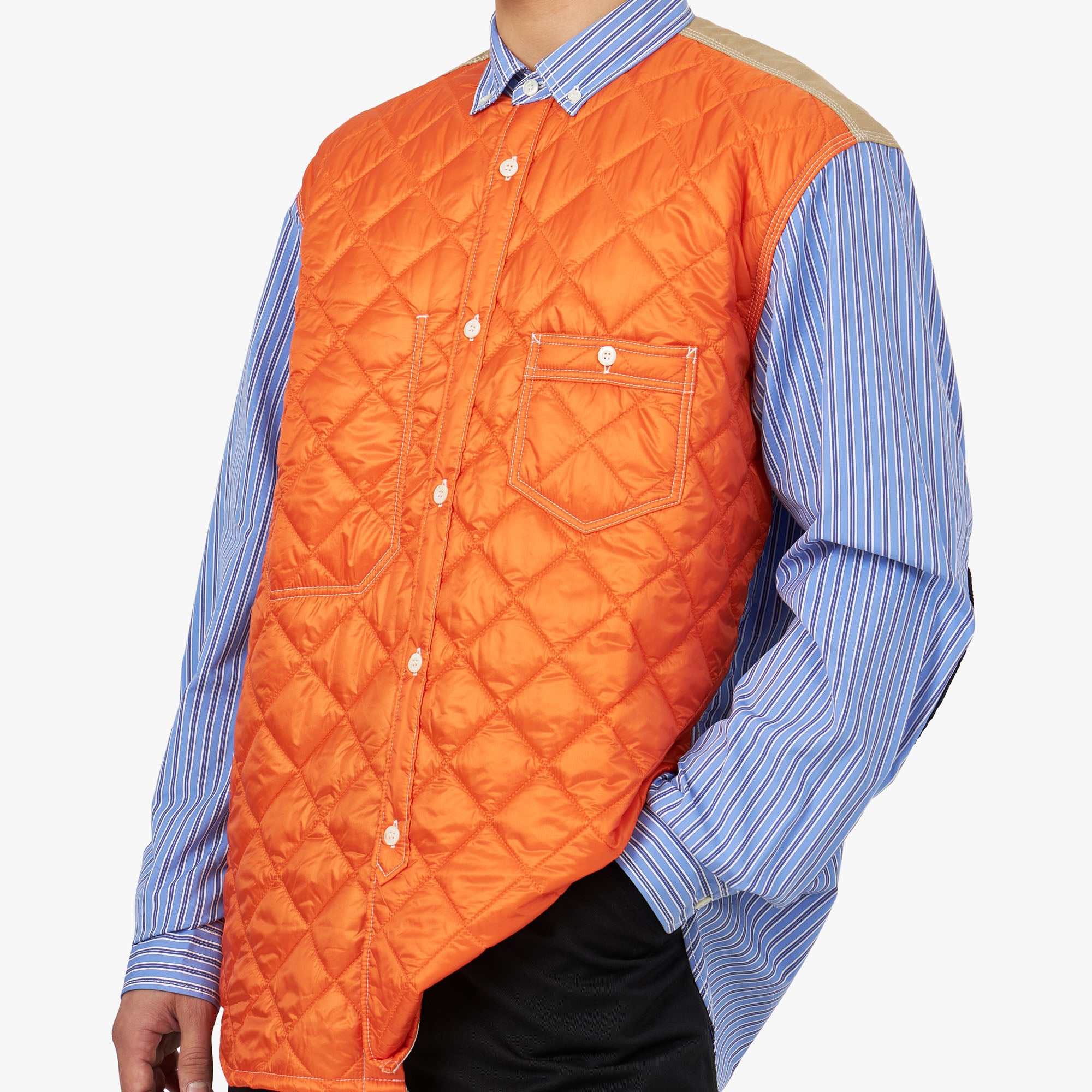  Junya Watanabe MAN Quilted Overshirt Blue / White - Orange、mySite、merchandisen