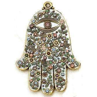 Michal Golan Pastel Pink Wall Hamsa with Swarovski Crystals、mySite、topwebapps