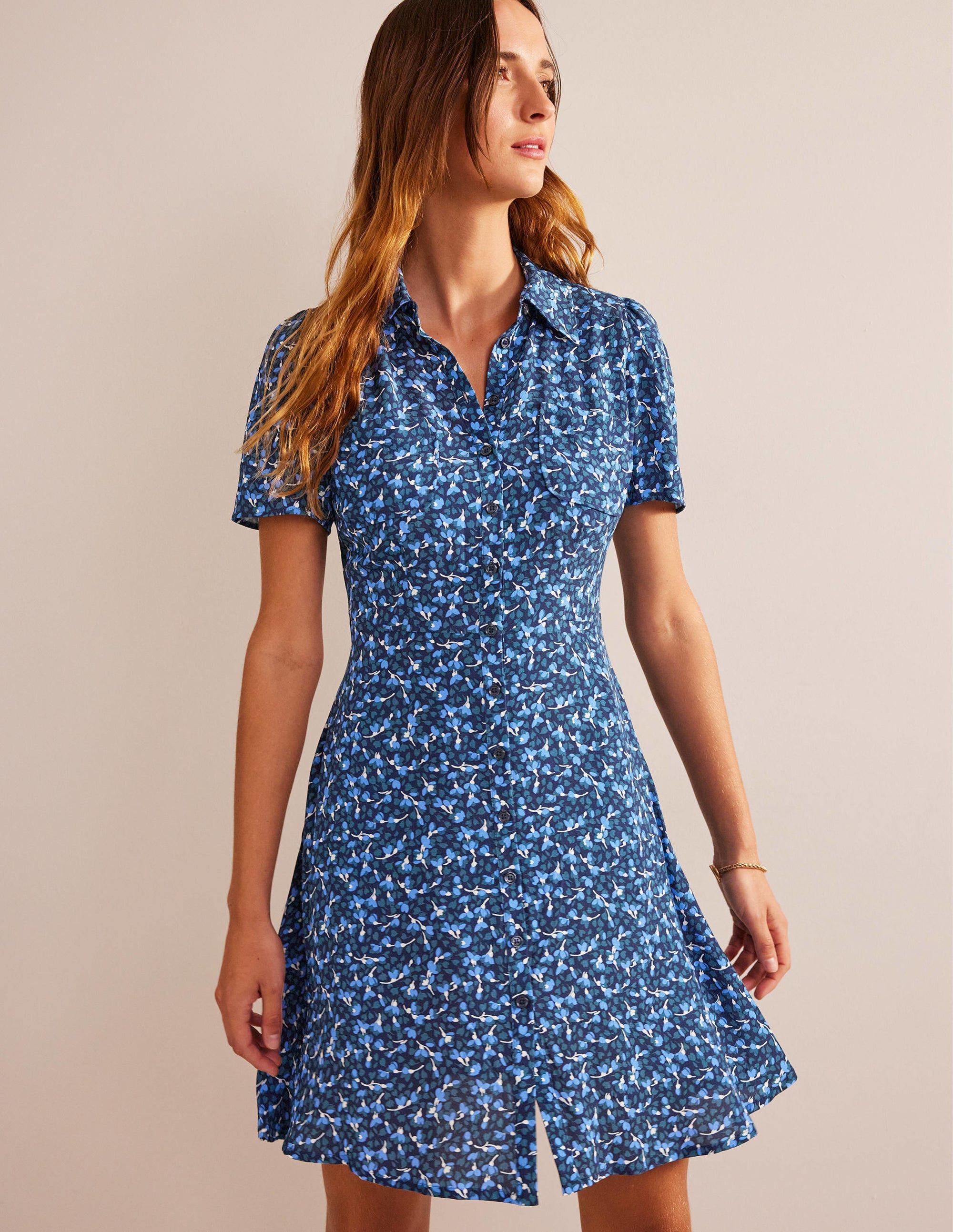  Clara Shirt Dress-French Navy, Flora、mySite、ashleygrahame
