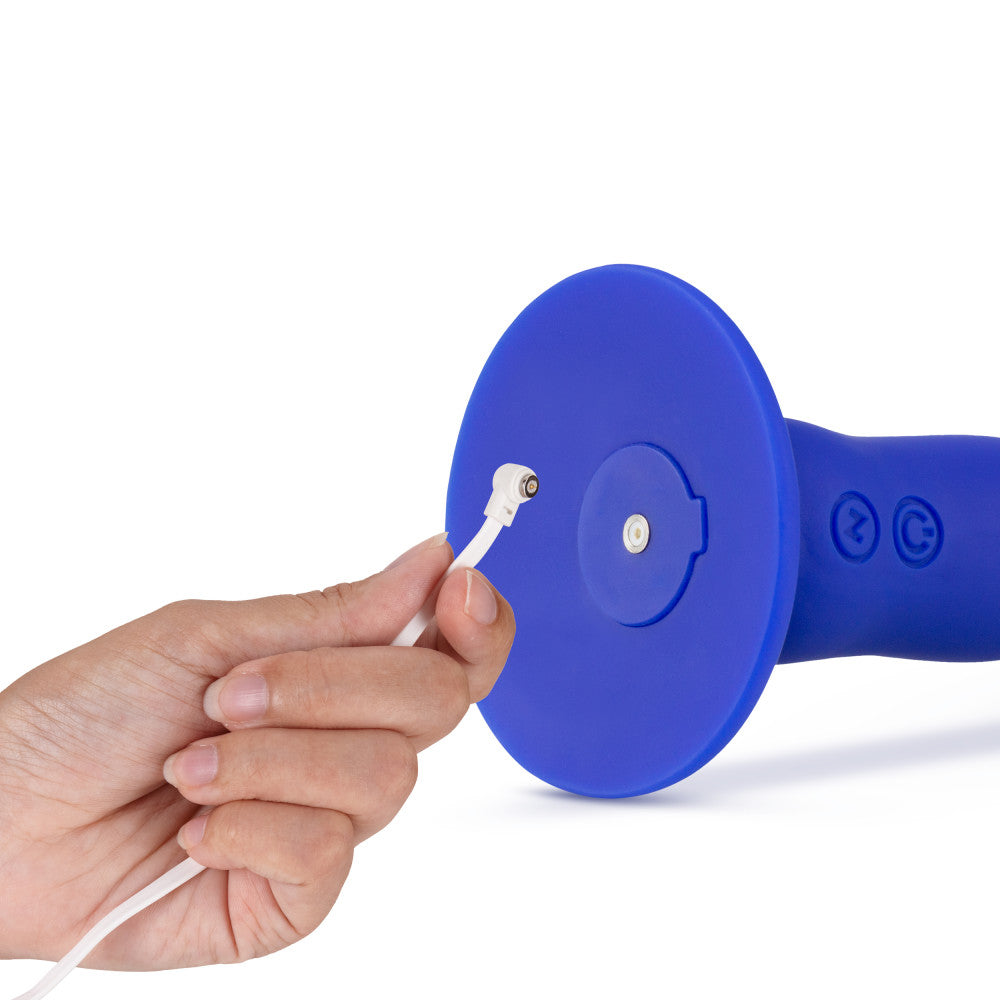 Impressions By Blush® | Santorini G-Spot Blue 6.5-Inch Long Rechargeable Vibrating Dildo With Suction Cup Base、mySite、bottomscart