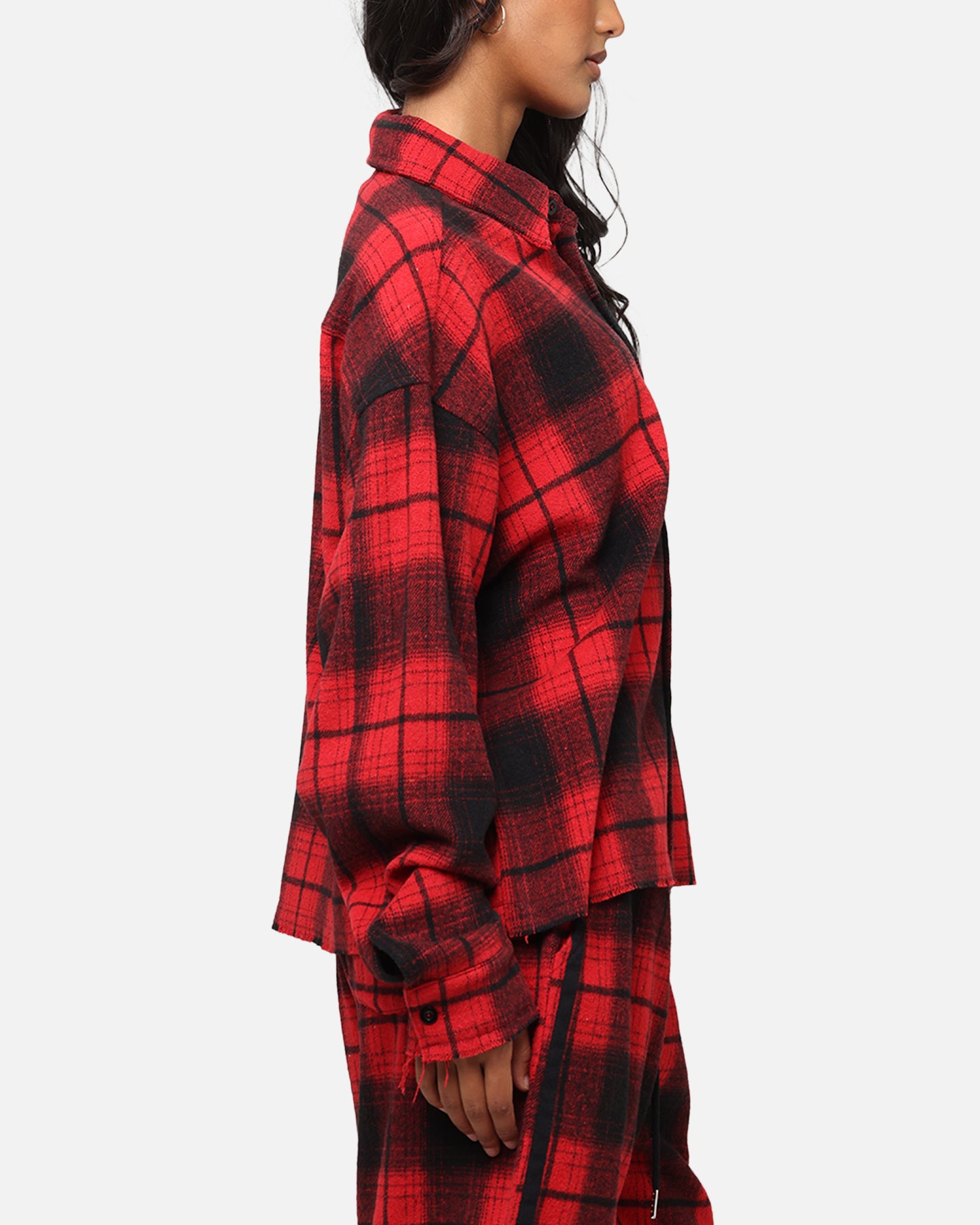 XXIII Plaid Long Sleeve Overshirt Red、mySite、zt4zffjzw