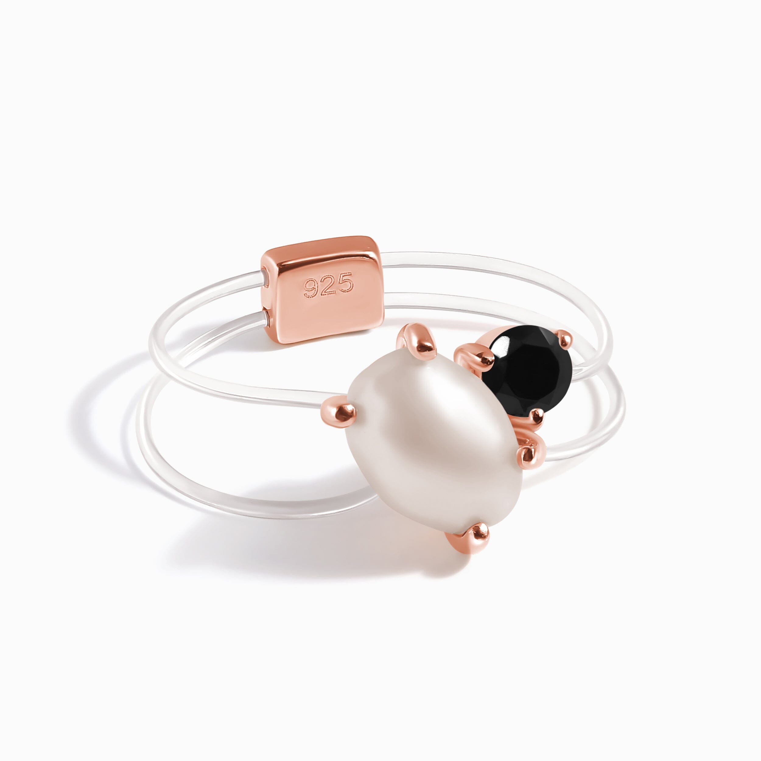 Floating Ring - Toi Et Moi Pearl & Black Obsidian、mySite、hinf8tx79