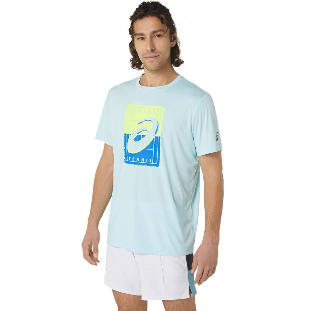 Asics Men's Court GS Graphic Tee Top (Blue)