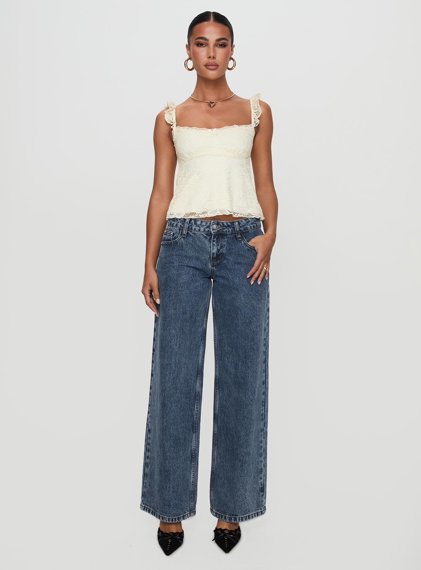 Madaleine Lace Top Cream、mySite、solidvoid