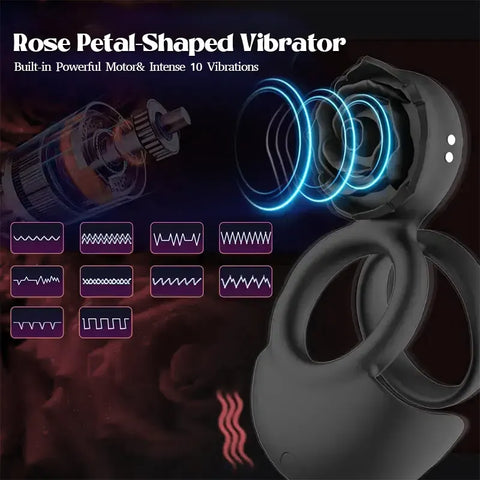 Rose Dual Stimulation Cock Ring