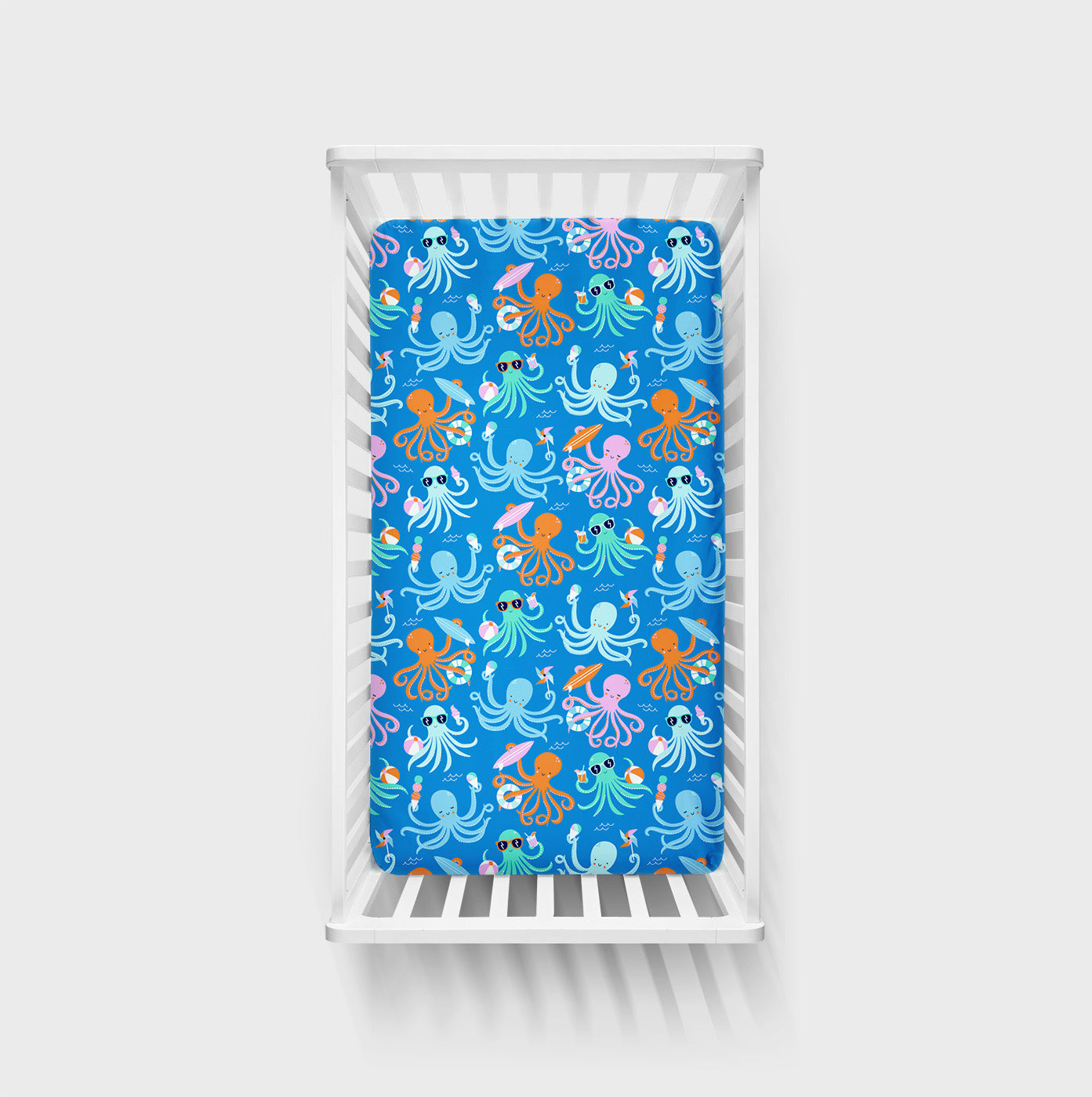 Octopus Party Fitted Crib Sheet、mySite、g9winljtr