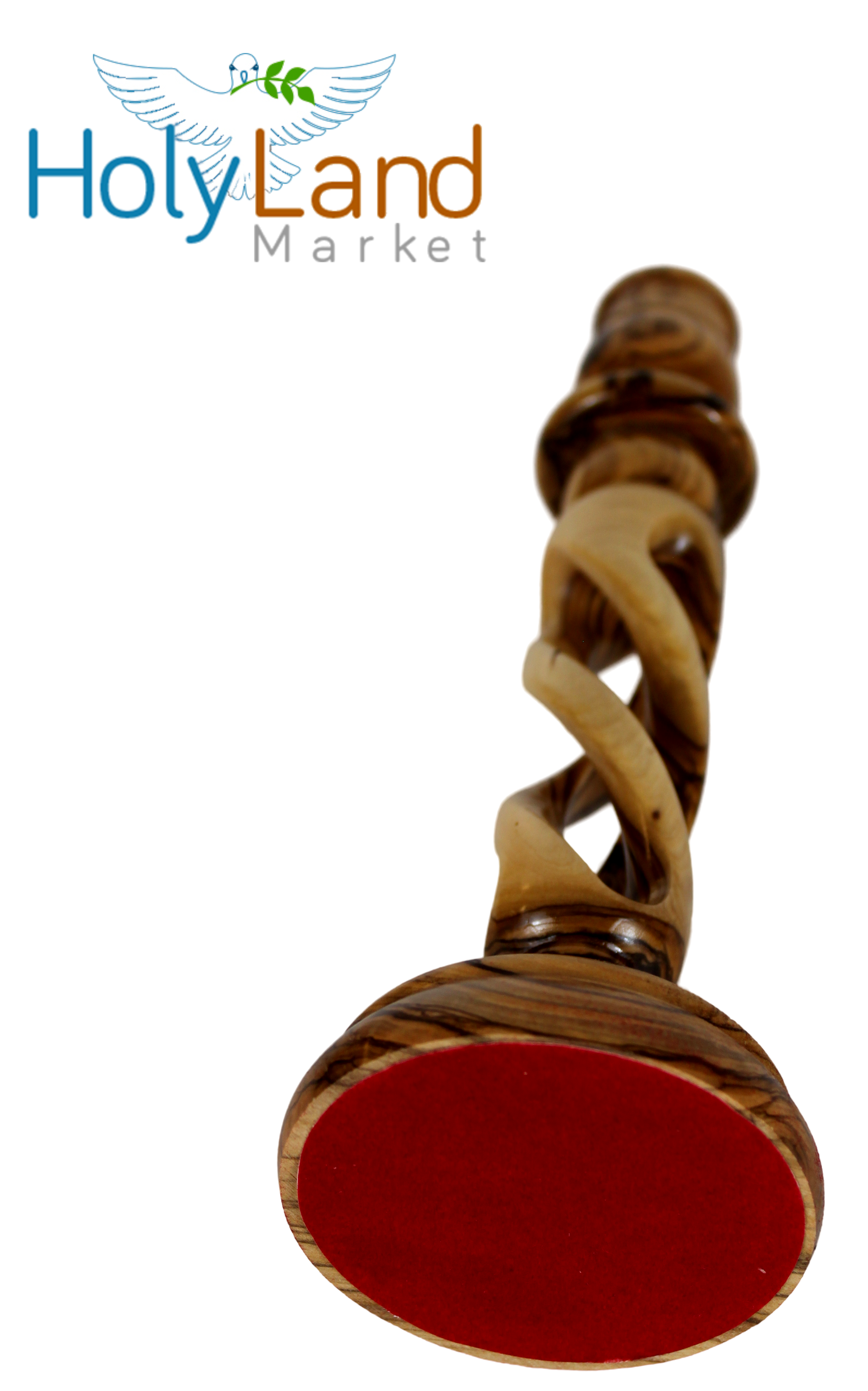 Holy Land Market Olive Wood Candle Holder Pair - Handmade 9 Inch Taper Candle Sticks, Inspirational Hollow Twist Design, 0.75 Inch Cup Diameter, Crafted by Christian Artisans in Bethlehem、mySite、topwebapps