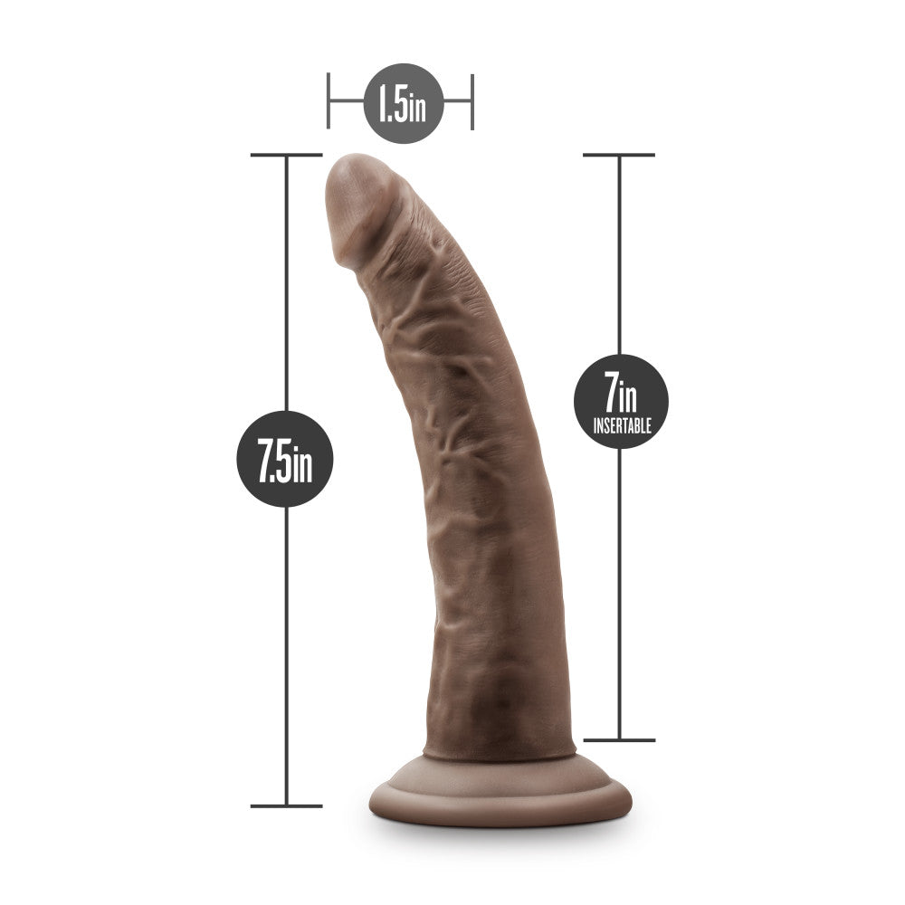 Dr. Skin Glide By Blush® | Realistic Chocolate 7.5-Inch Long Self-Lubricating Dildo With Suction Cup Base、mySite、bottomscart