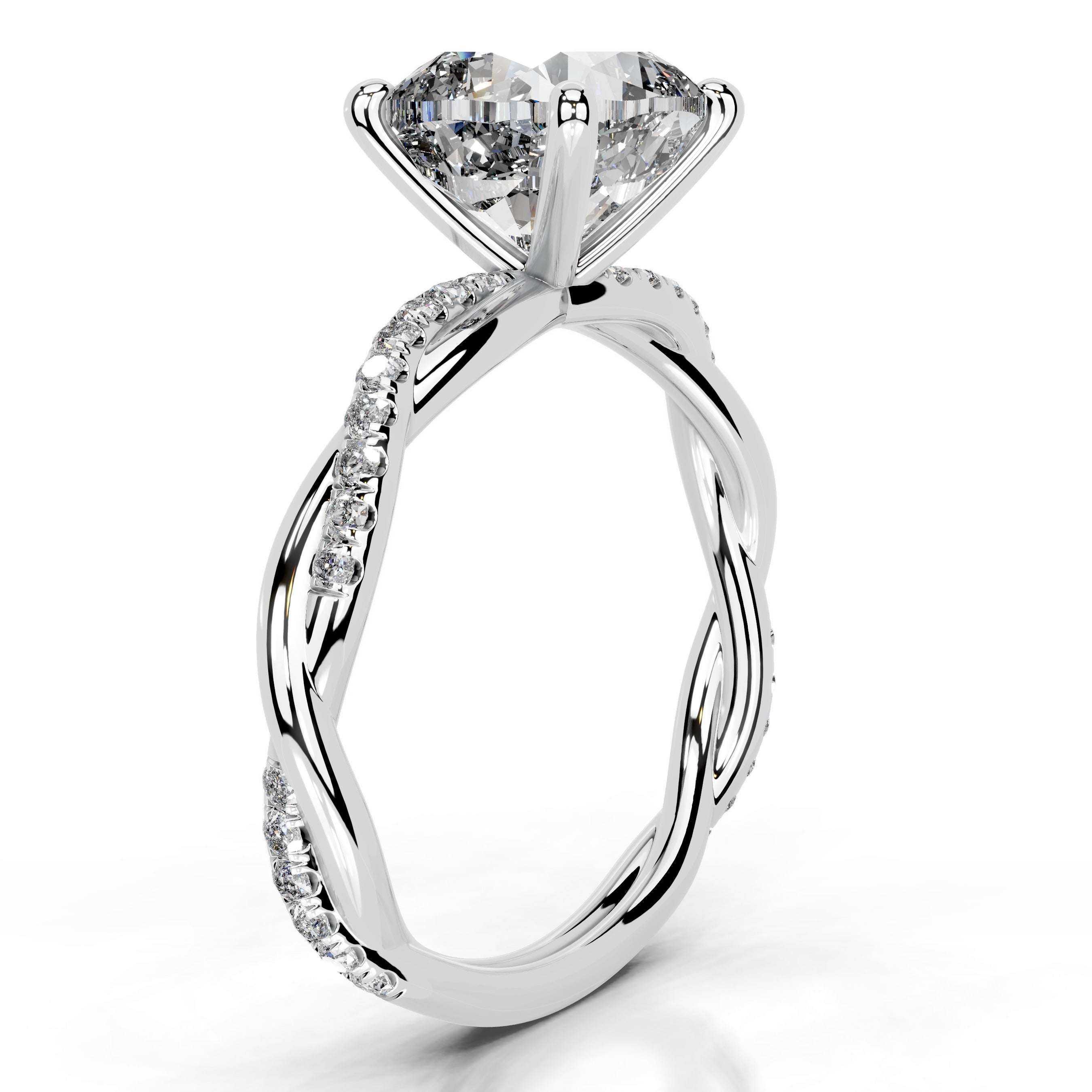 Crystal Diamond Engagement Ring - 14K White Gold、mySite、hinf8tx79