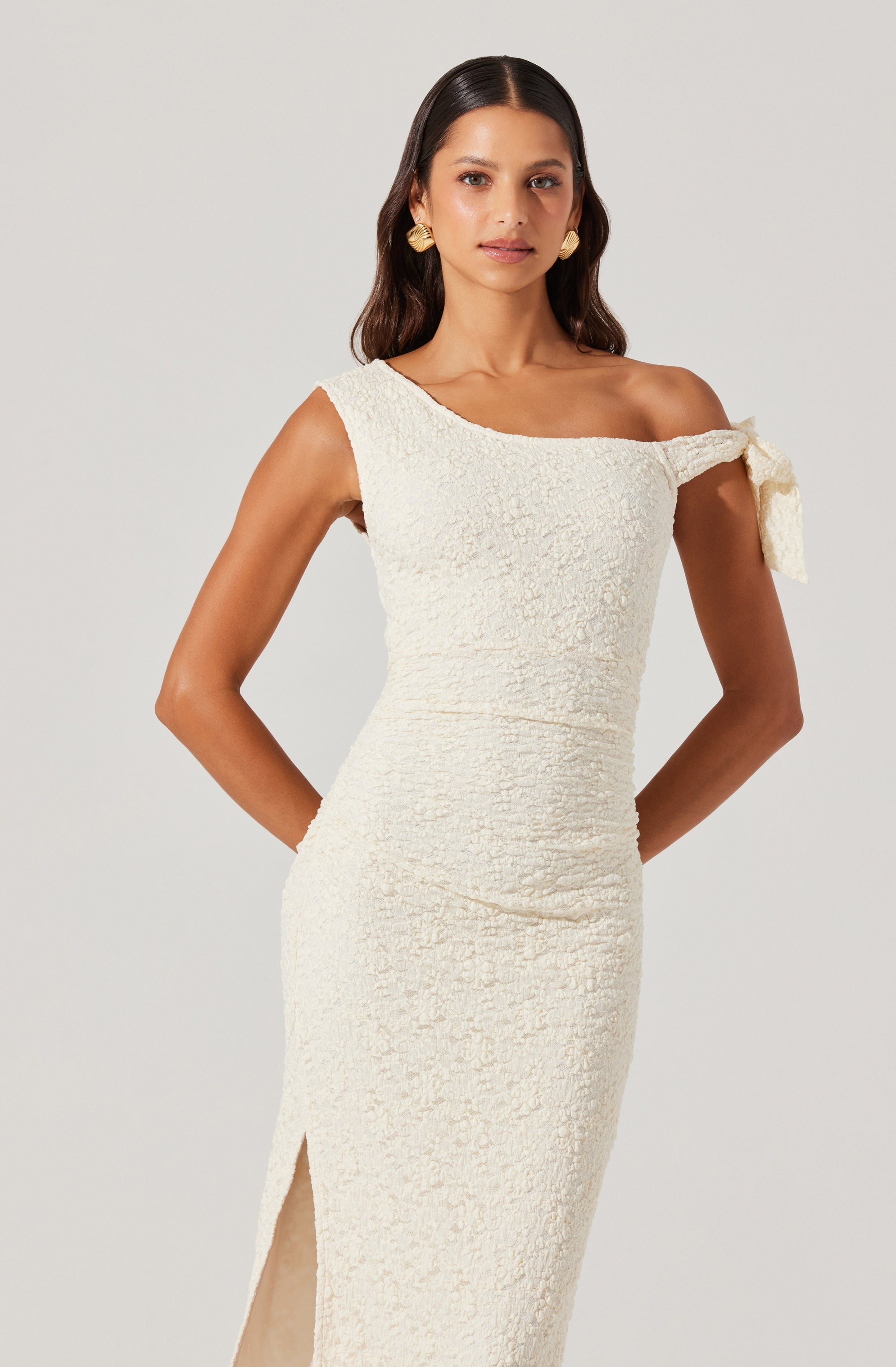 Emely Off Shoulder Midi Dress、mySite、solidvoid