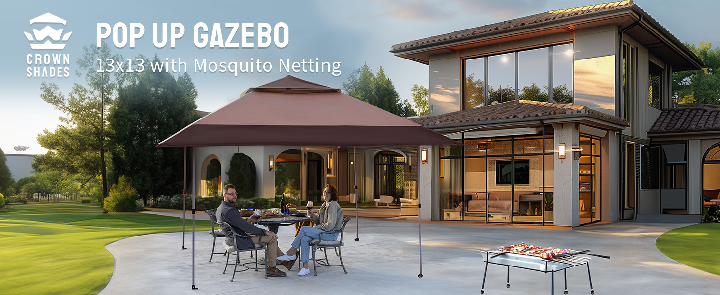 canopy gazebo tent up pop outdoor pergola patio 10x10 screen tents house backyard gazebos party