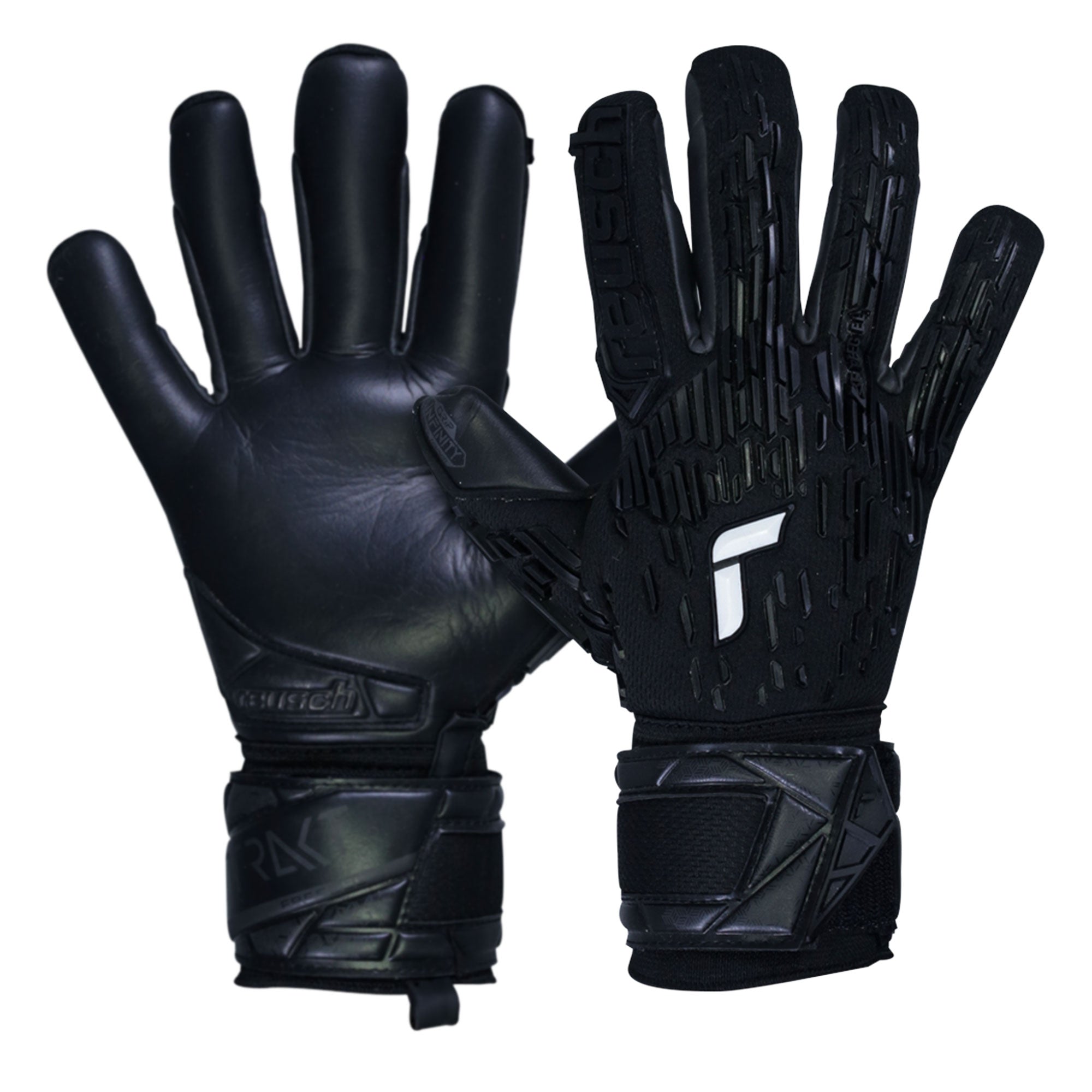 Reusch Men's Attrakt Freegel Infinity Fingersave Goalkeeper Gloves Black、mySite、noshort