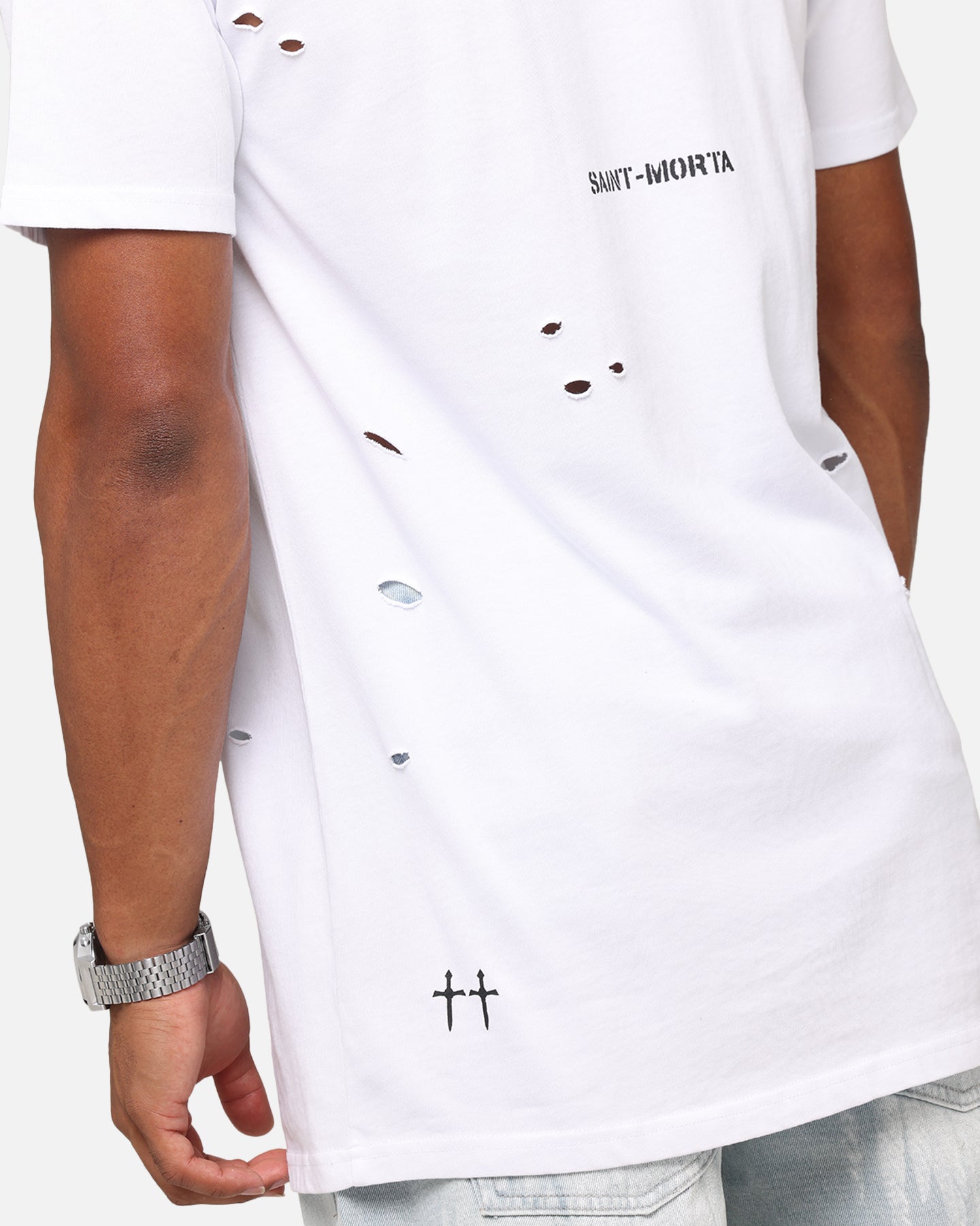 Saint Morta Distressed Lafayette T-Shirt White、mySite、zt4zffjzw