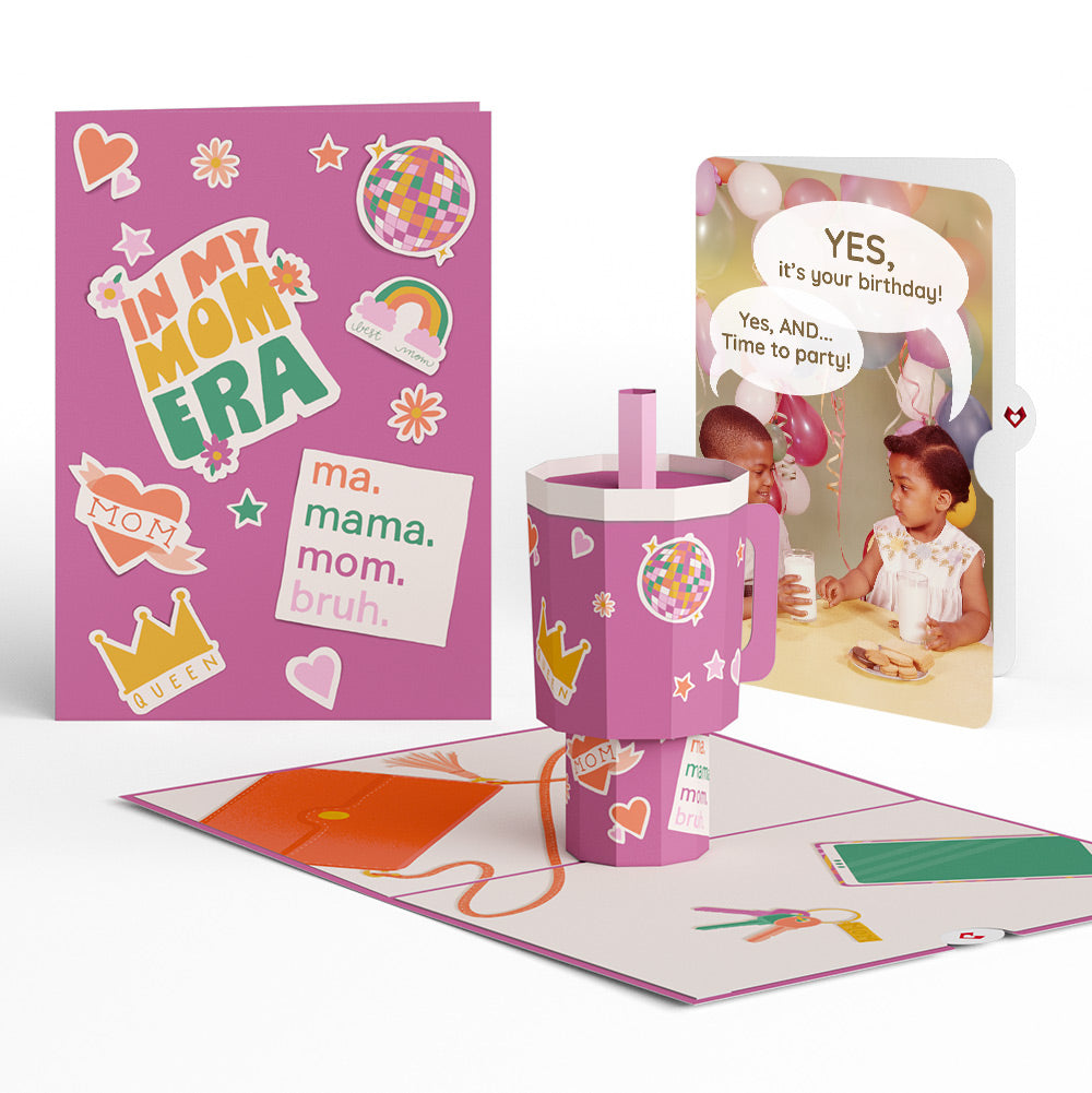 Mom Era Tumbler Birthday Pop-Up Card and Time to Party Sentiment Set、mySite、solidvoid