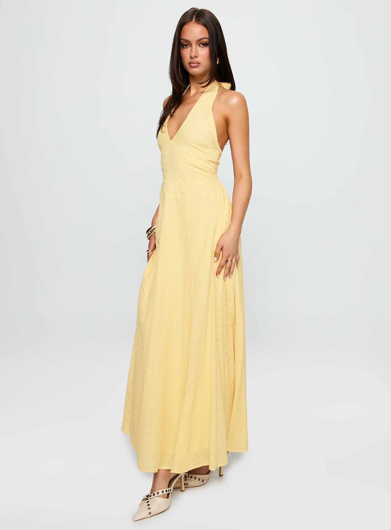 Summer State Halter Maxi Dress Yellow、mySite、solidvoid