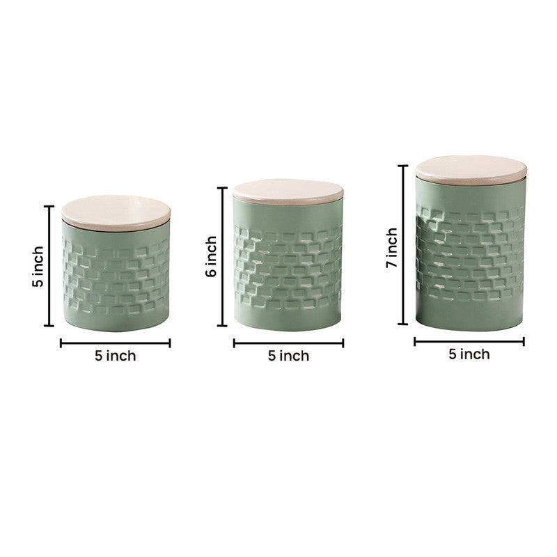 Stainless Steel Storage Canister Set | Green | Set of 3、mySite、camillekostekn