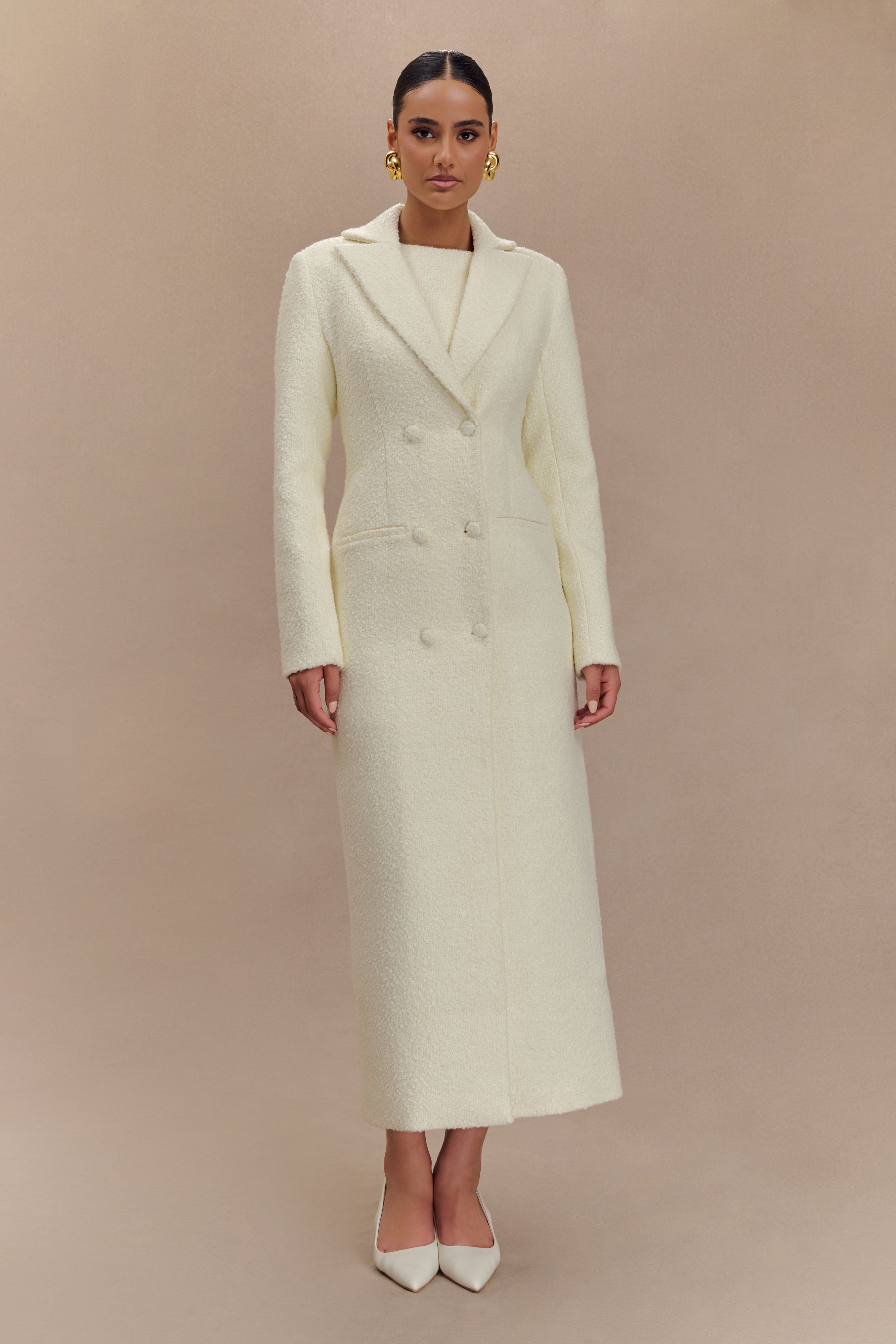 Carver Boucle Coat - Ivory、mySite、solidvoid