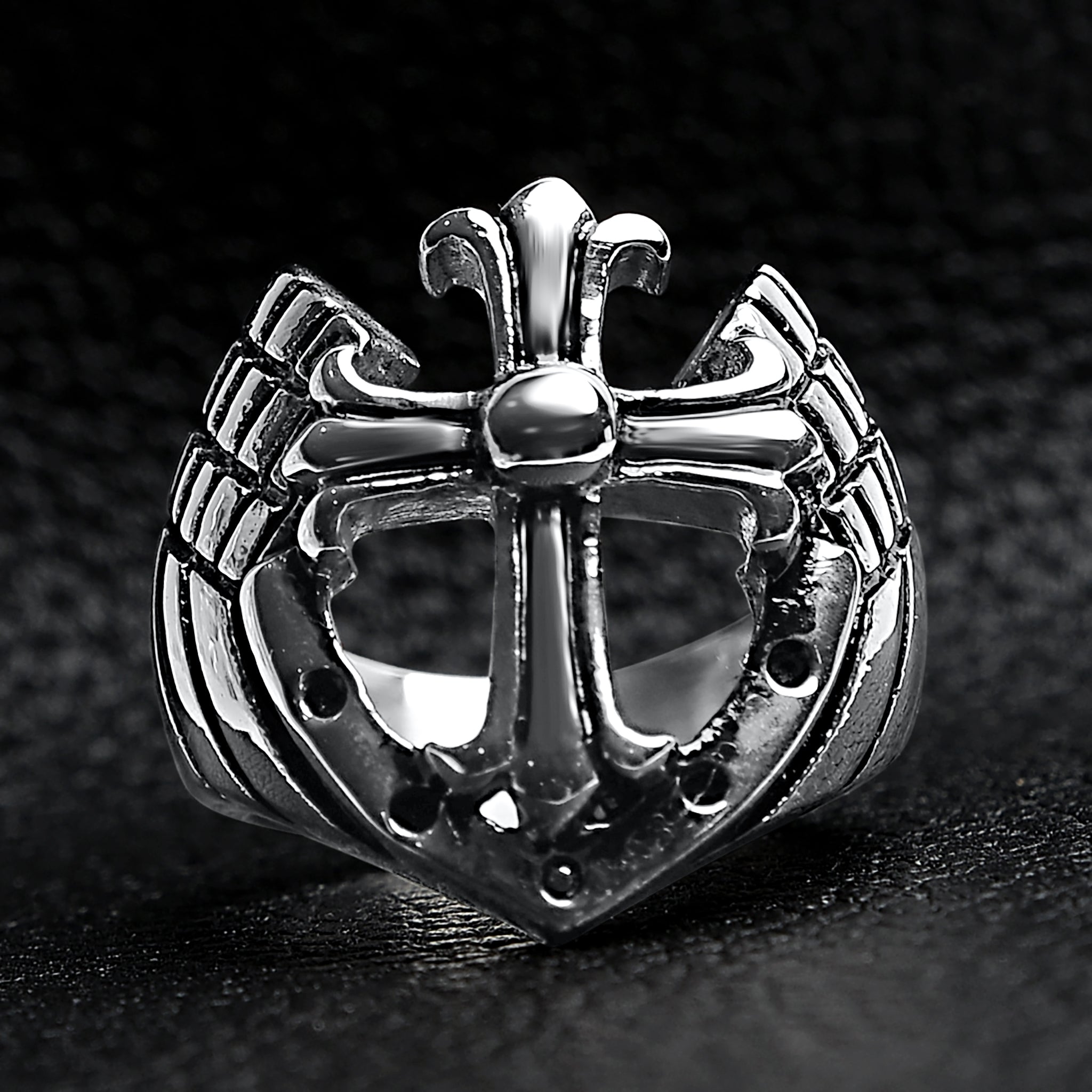 Detailed Cutout Cross Stainless Steel Ring / SCR4018、mySite、dreamappss